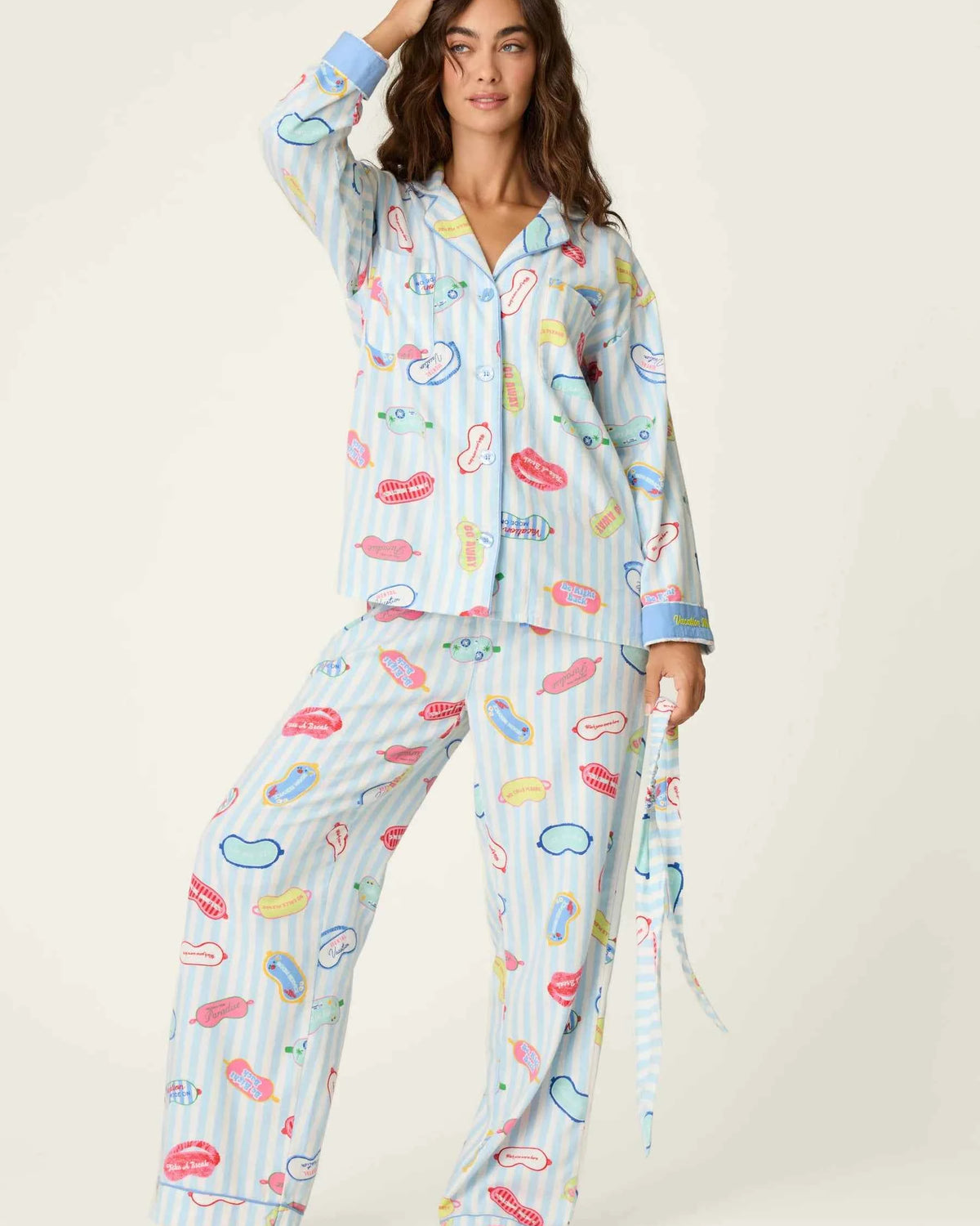 PJ Salvage 3 Piece Flannel Set Vacation Mode Out of Office