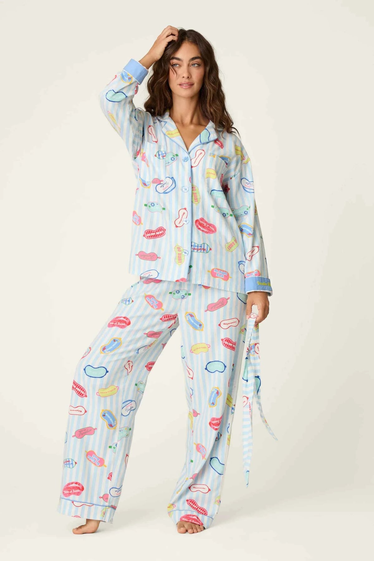 PJ Salvage 3 Piece Flannel Set Vacation Mode Out of Office