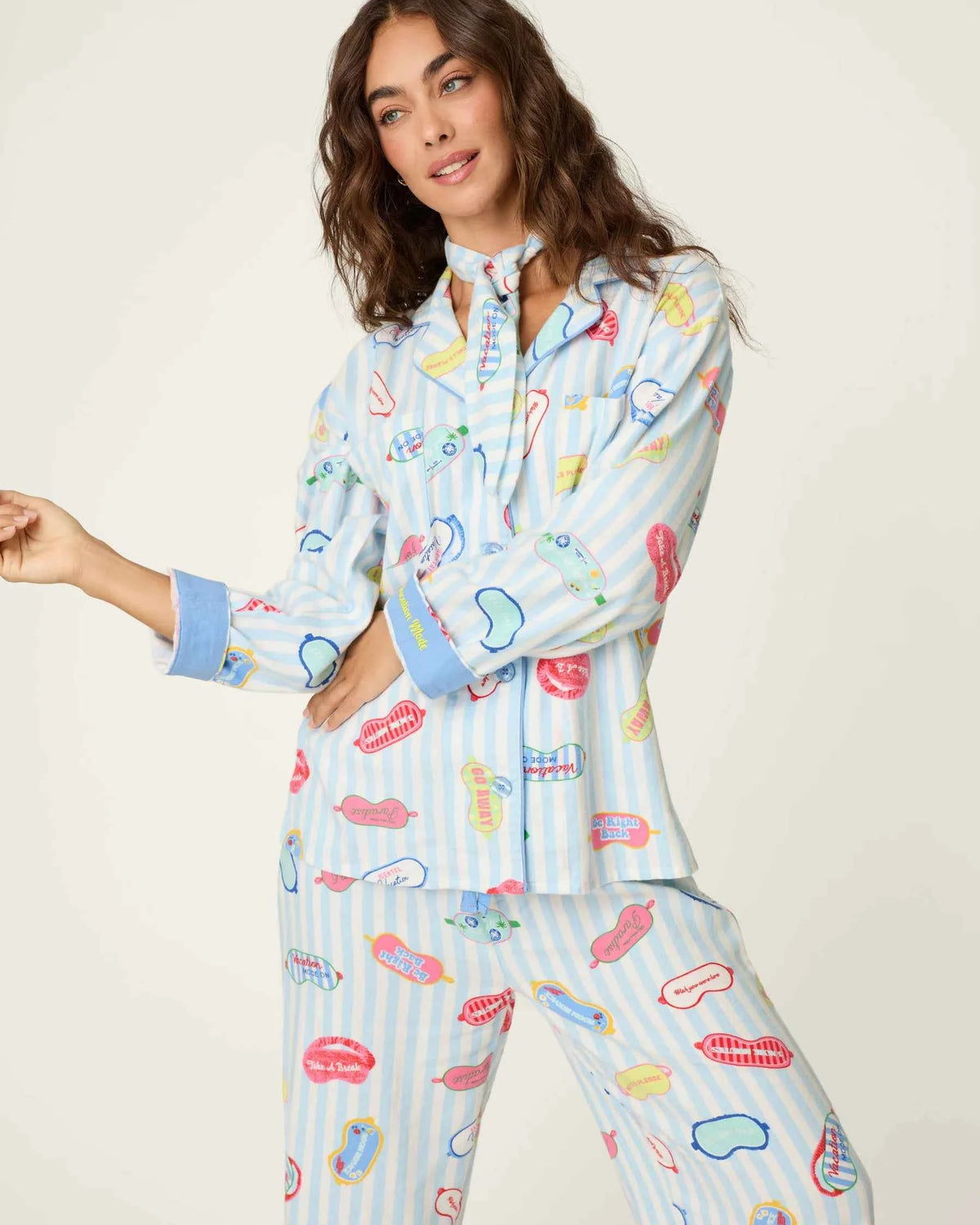 PJ Salvage 3 Piece Flannel Set Vacation Mode Out of Office