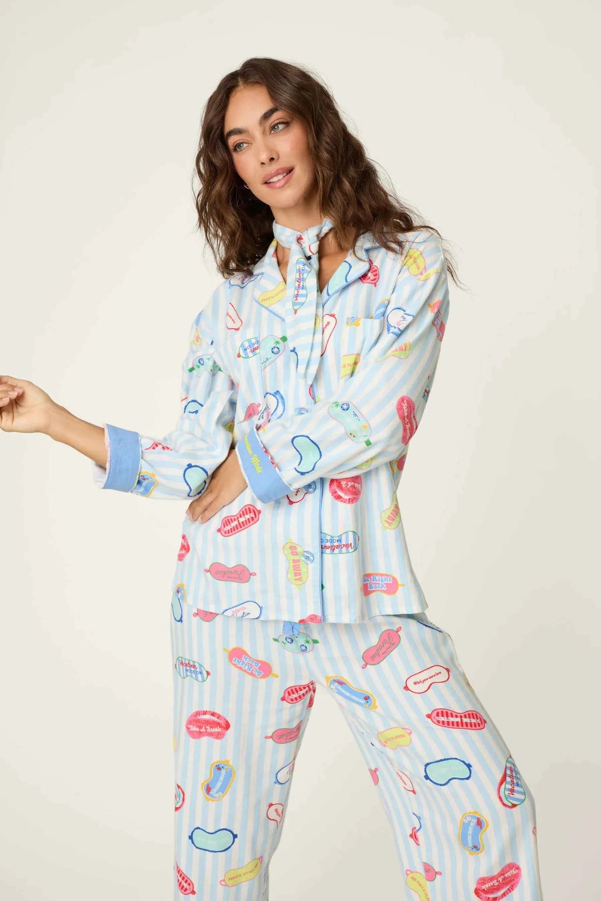 PJ Salvage 3 Piece Flannel Set Vacation Mode Out of Office