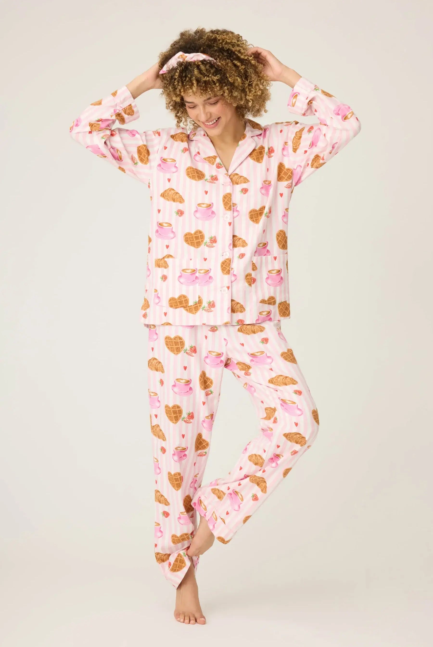 Women's parisian breakfast flannel pj set PJ Salvage