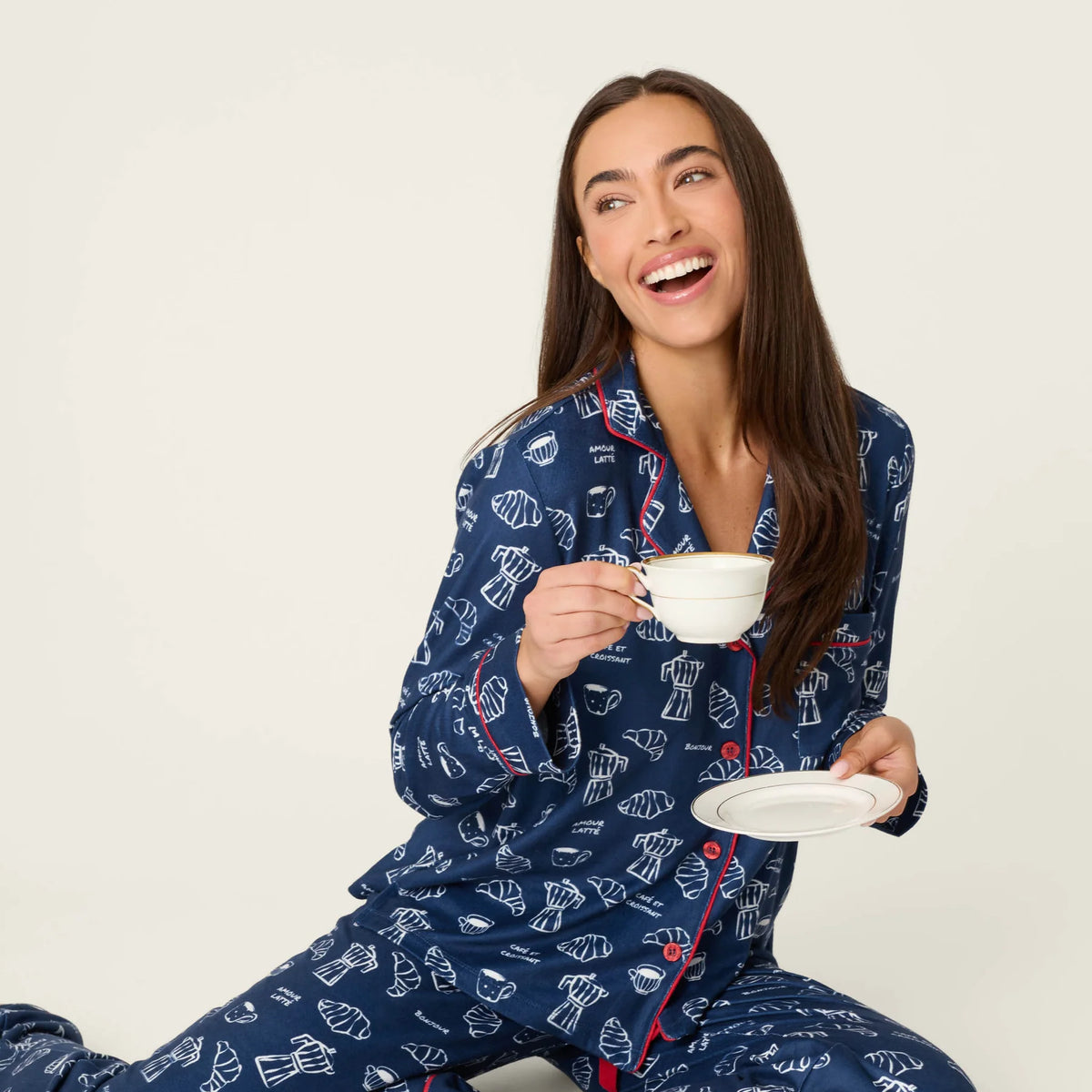 PJ Salvage Bonjour Babe set lifestyle — Cloud Nine Pajamas Edmonton