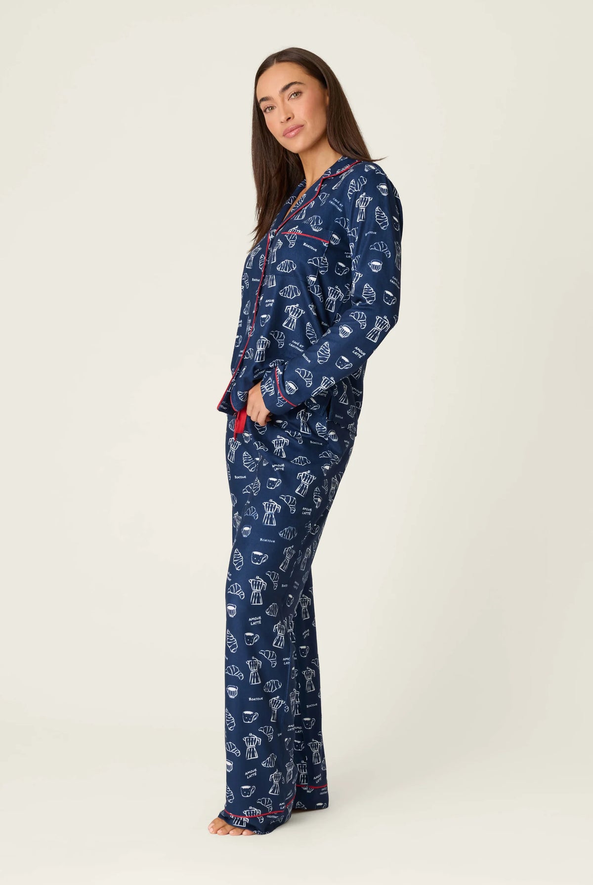 PJ Salvage Bonjour Babe set model full length — Cloud Nine Pajamas