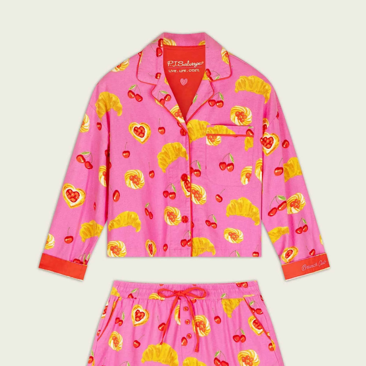 PJ Salvage Flannel Short Set Brunch Club