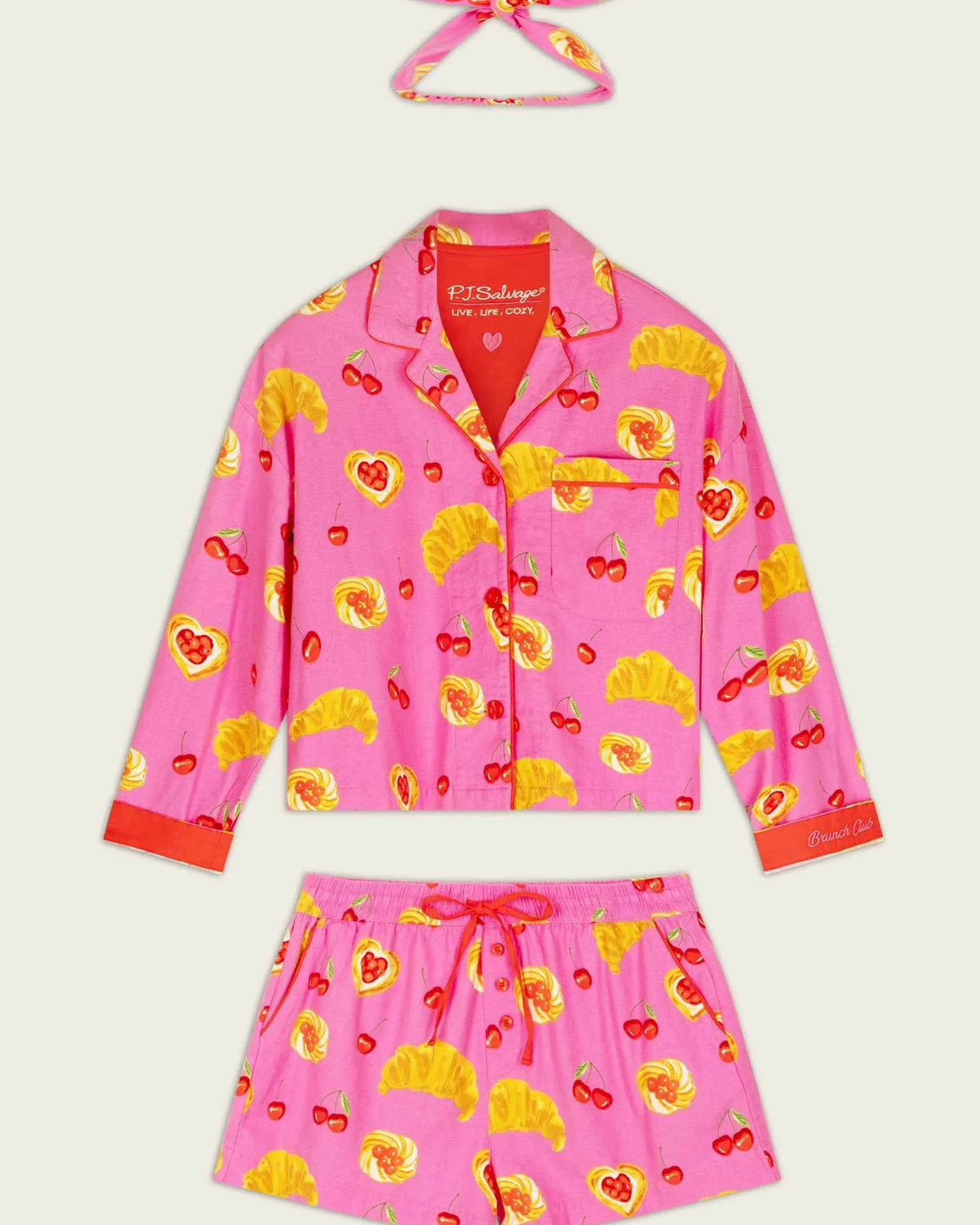 PJ Salvage Flannel Short Set Brunch Club