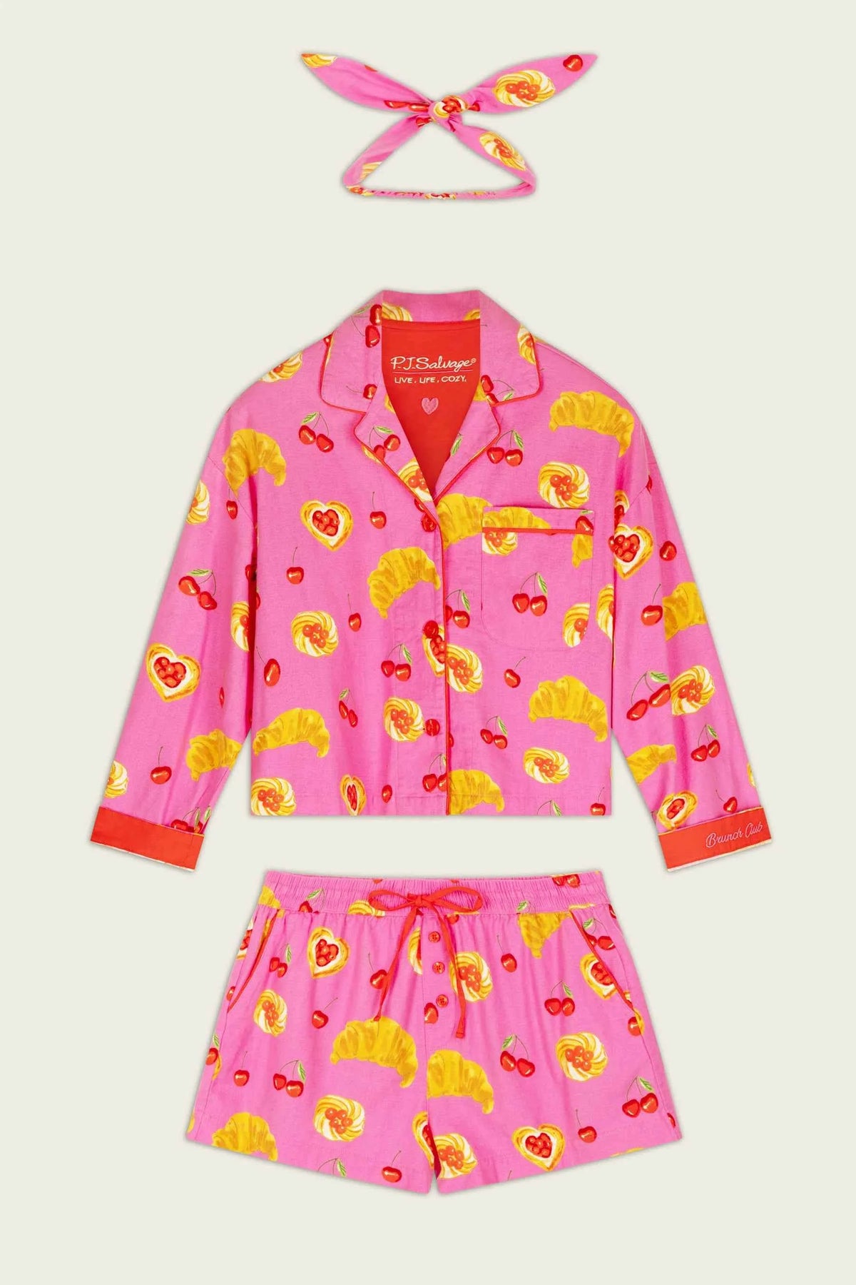 PJ Salvage Flannel Short Set Brunch Club