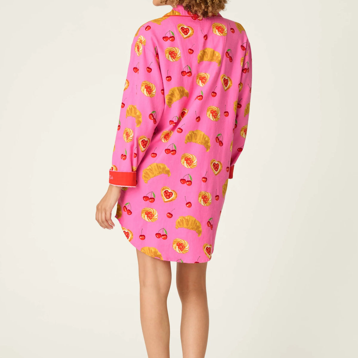 PJ Salvage Brunch Club nightshirt back view showing length — Cloud Nine Pajamas