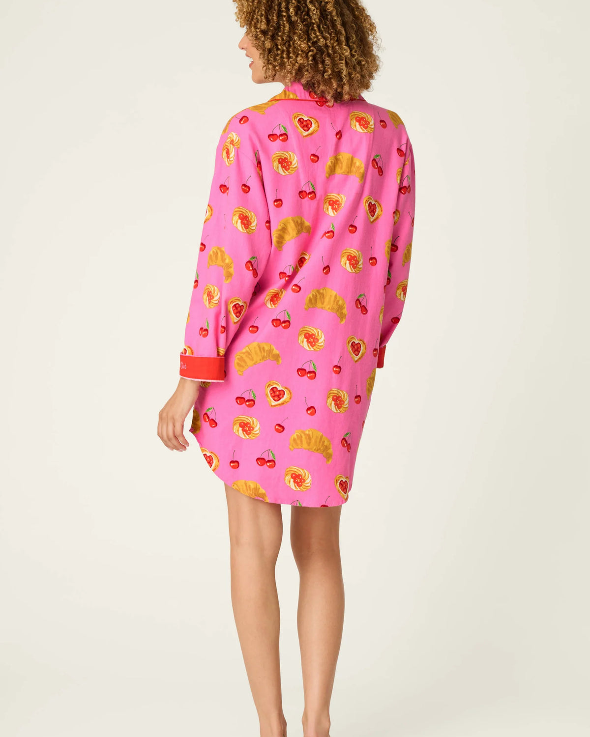 PJ Salvage Brunch Club nightshirt back view showing length — Cloud Nine Pajamas