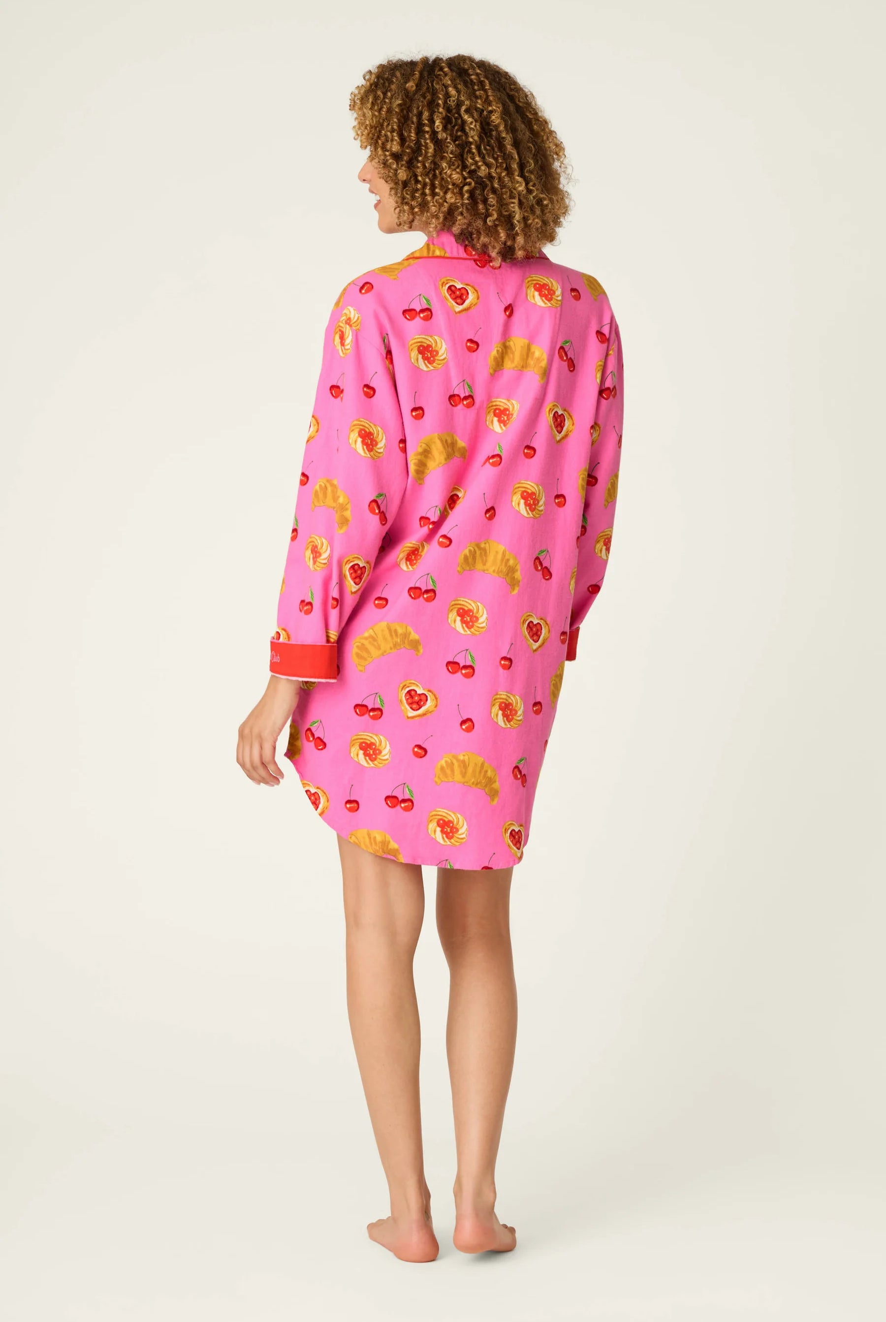 PJ Salvage Brunch Club nightshirt back view showing length — Cloud Nine Pajamas