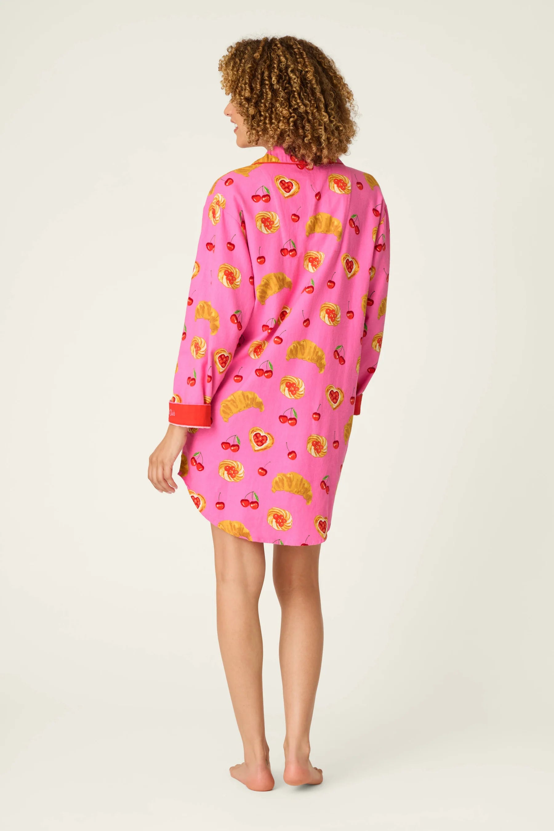 PJ Salvage Brunch Club nightshirt back view showing length — Cloud Nine Pajamas
