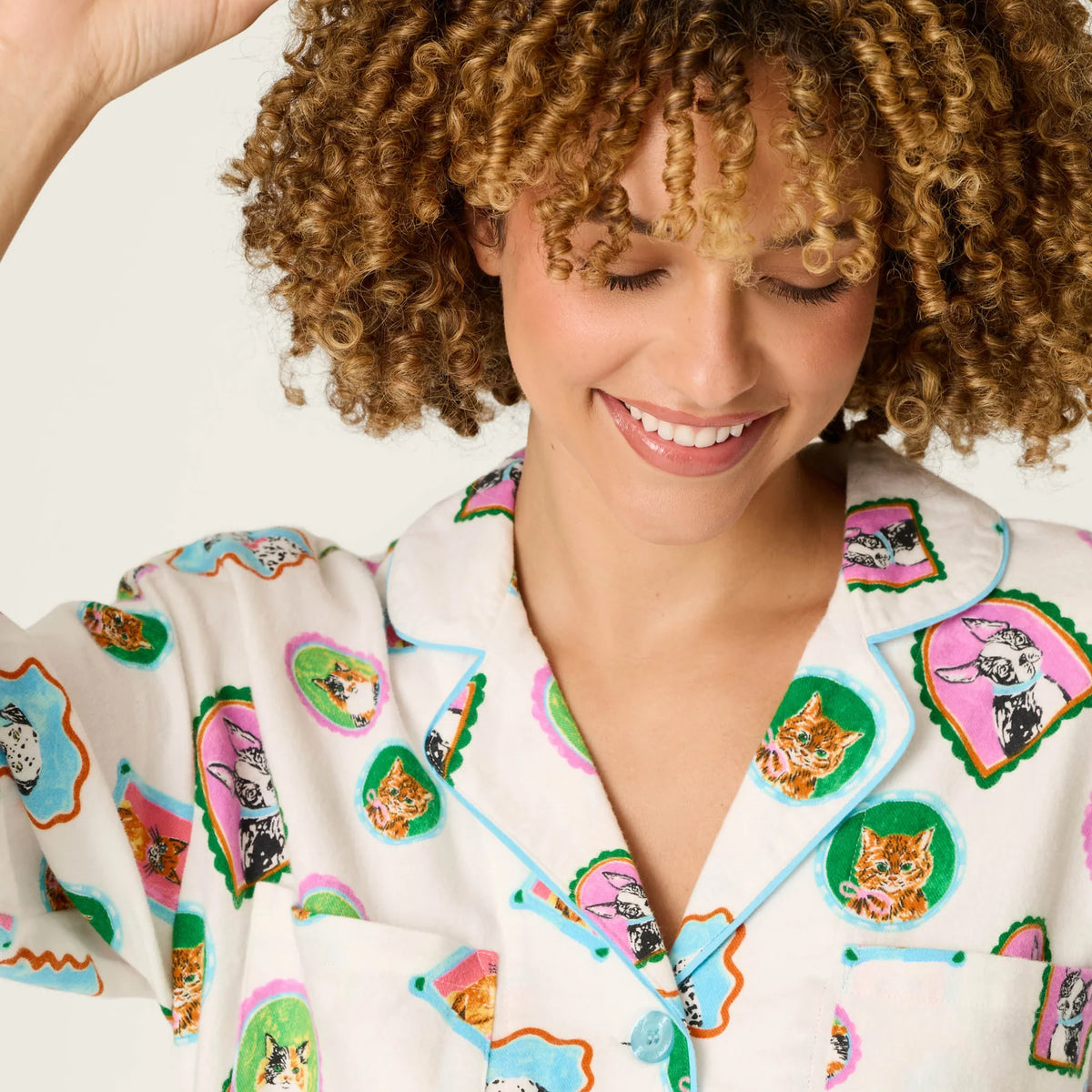 PJ Salvage Picture Purrfect 3-piece set with hair wrap included — Cloud Nine Pajamas