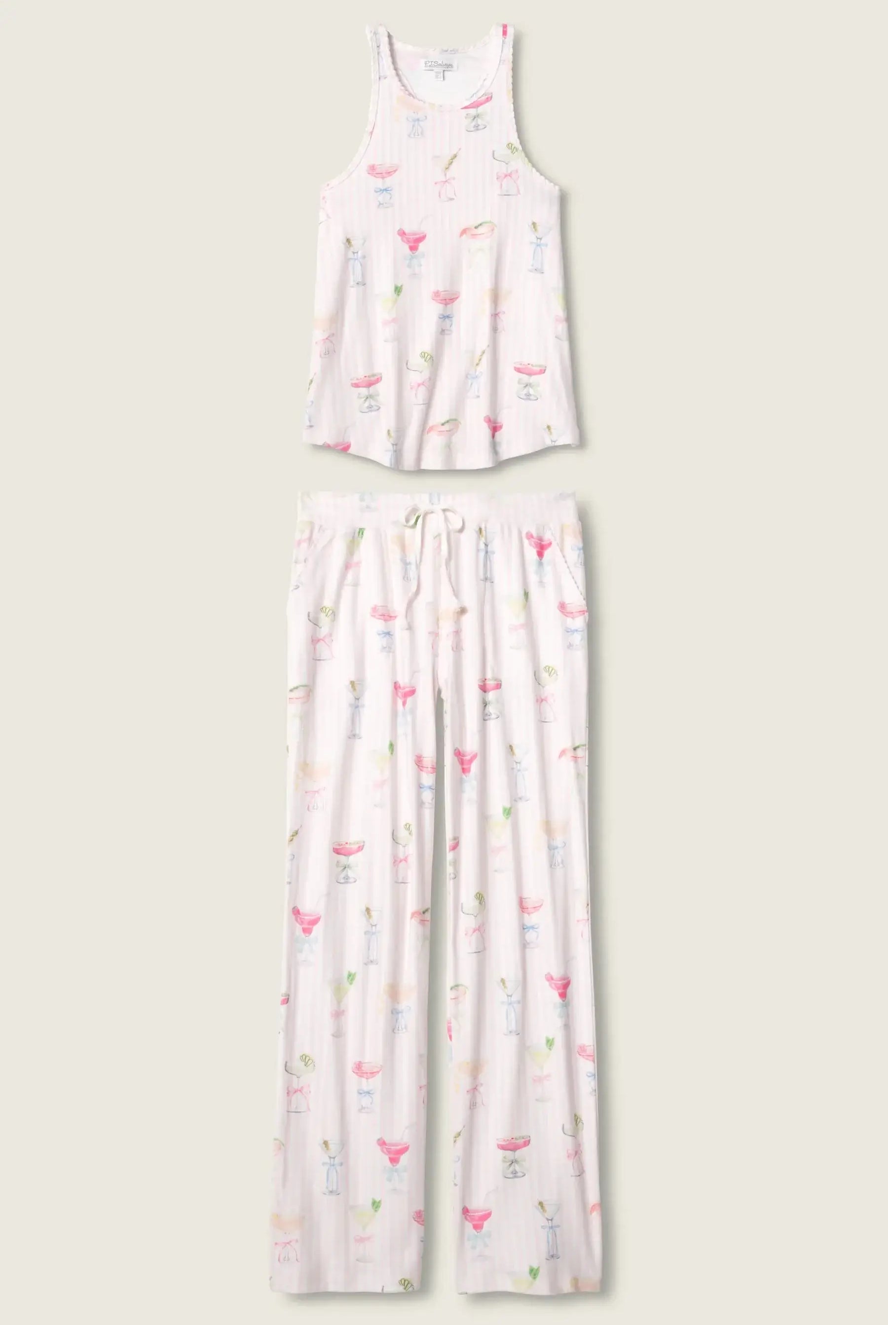 women's pink striped cocktail pj set pj salvage