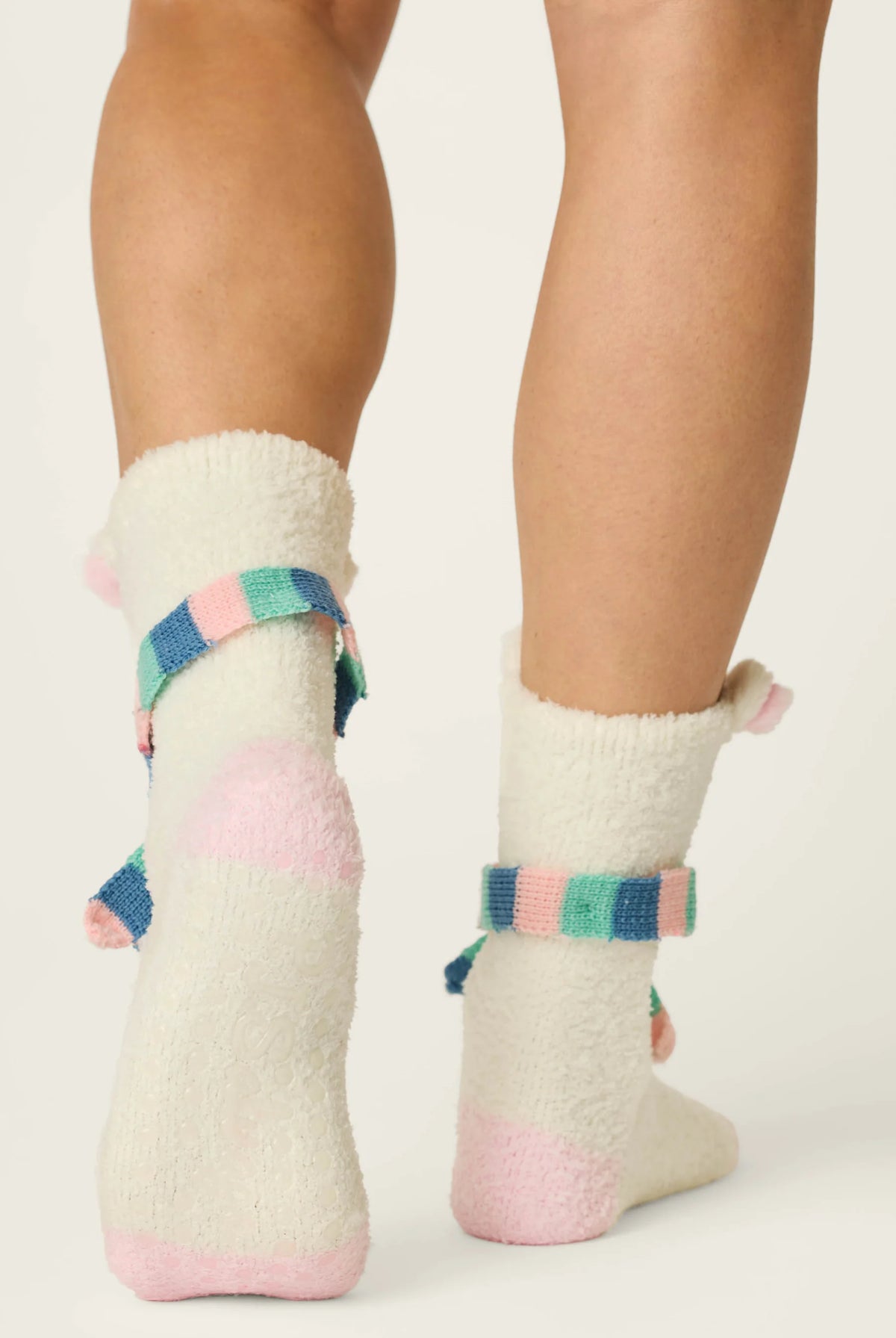 PJ Salvage Polar Bear Socks gripper soles detail — Cloud Nine Pajamas