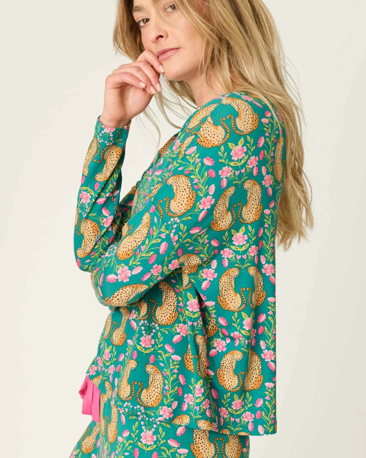 PJ Salvage Top/Jogger PJ Set Cheetah Bonita Dreams Print