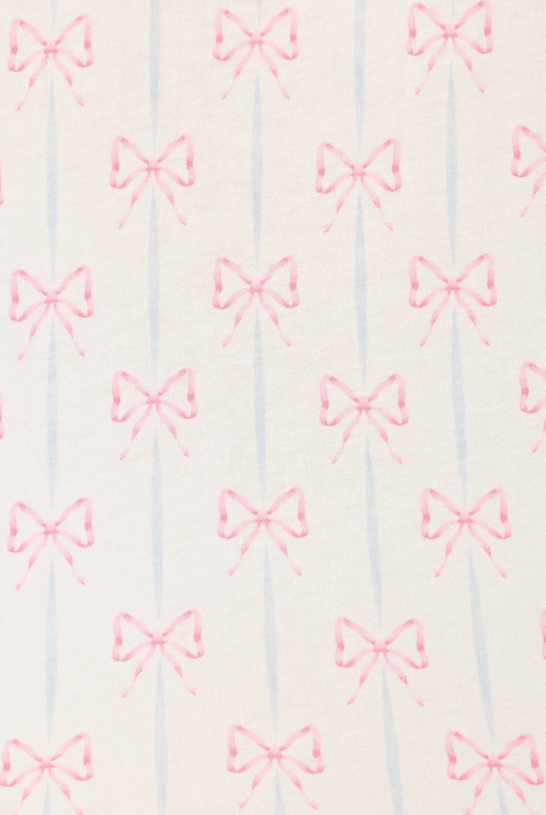 Playful Prints Cotton-Modal Long Sleeve Pajama Set by PJ Salvage in All Wrapped Up Pink Bow Print showing closeup of print