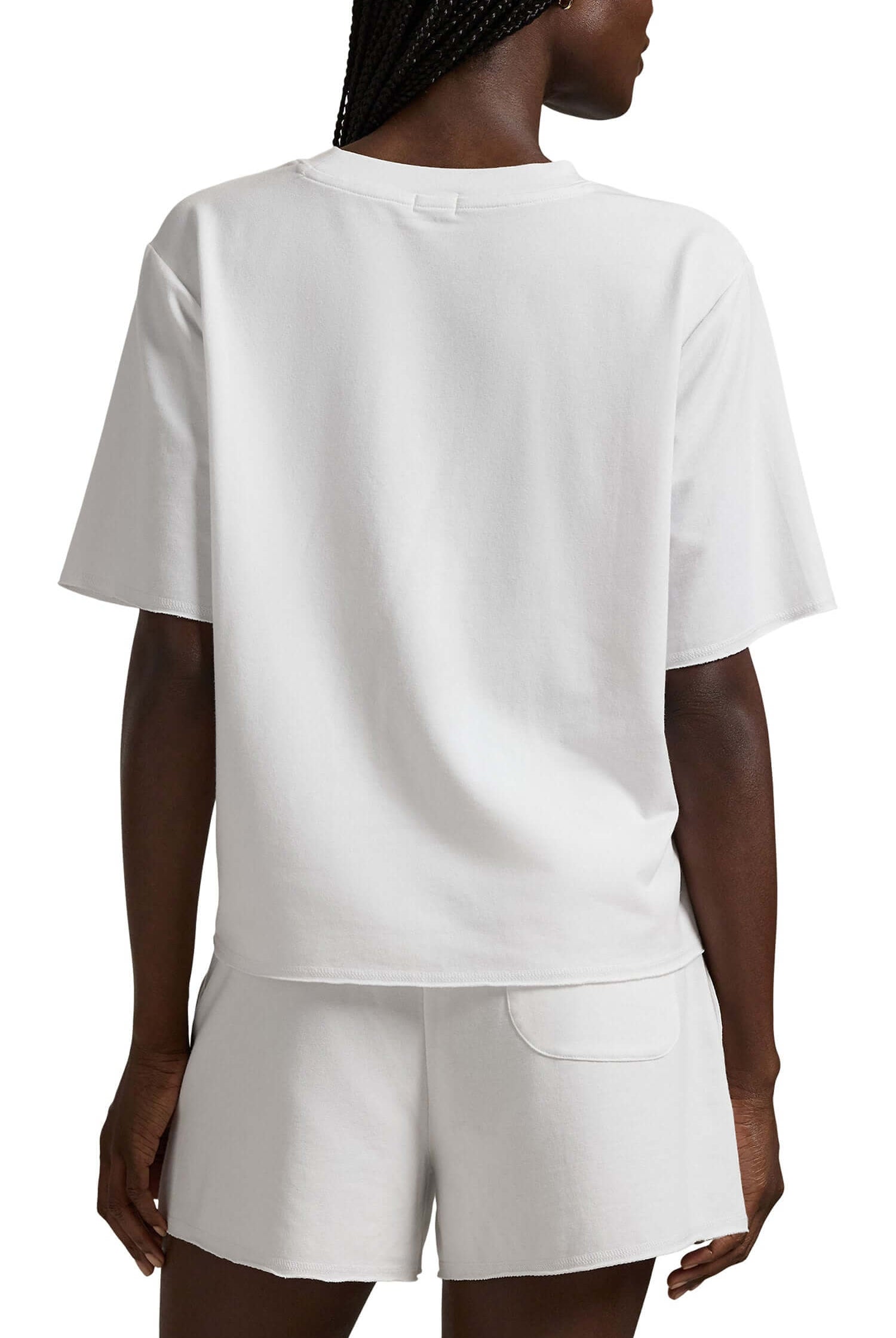 French Terry Short Sleeve Pajama Set WHITE POLO RALPH LAUREN