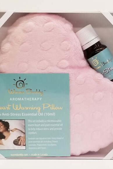 pink Warm Buddy Heart Warming Pillow & Anti-Stress Oil Gift Set