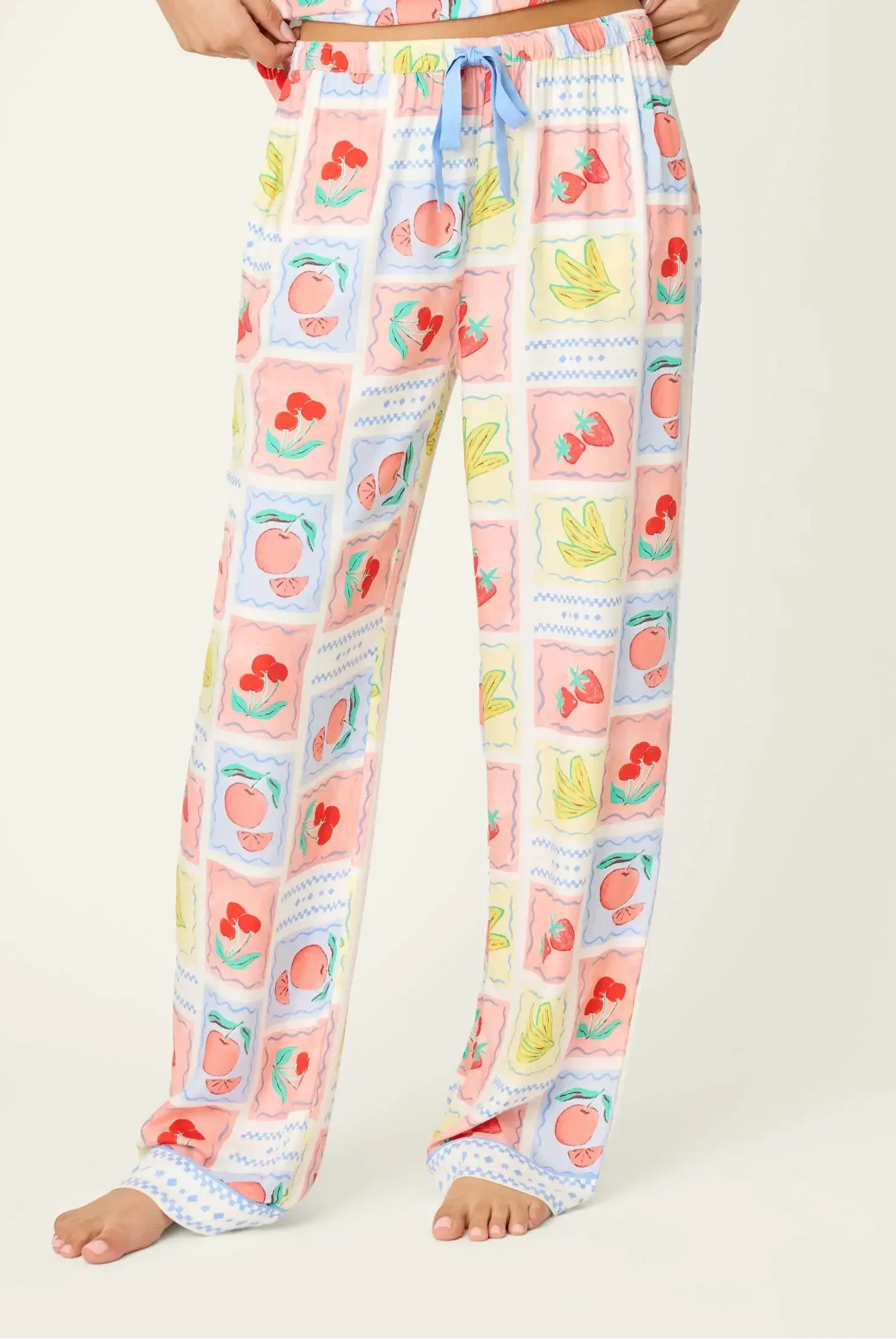 Frutta Fresca Ciao Bella Fruit Print PJ Set by PJ Salvage featuring colorful fruit patterns in soft fabric.