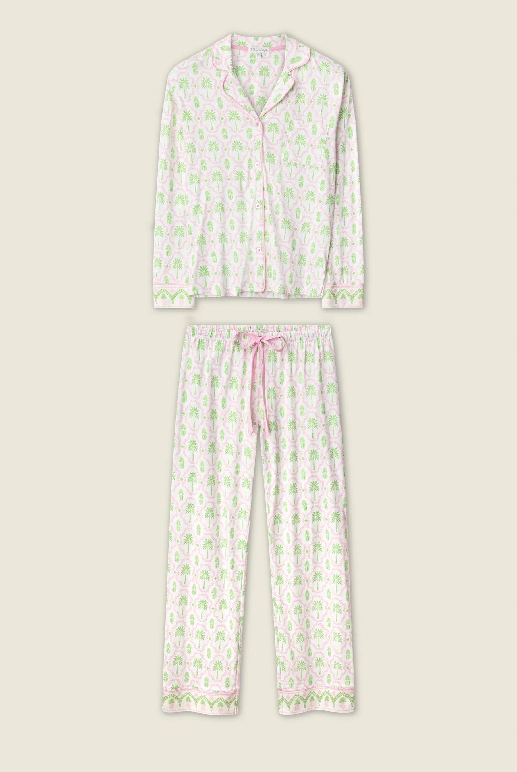 Playful Prints Cotton-Modal Long Sleeve Pajama Set by PJ Salvage featuring a colorful pattern and comfortable design.
