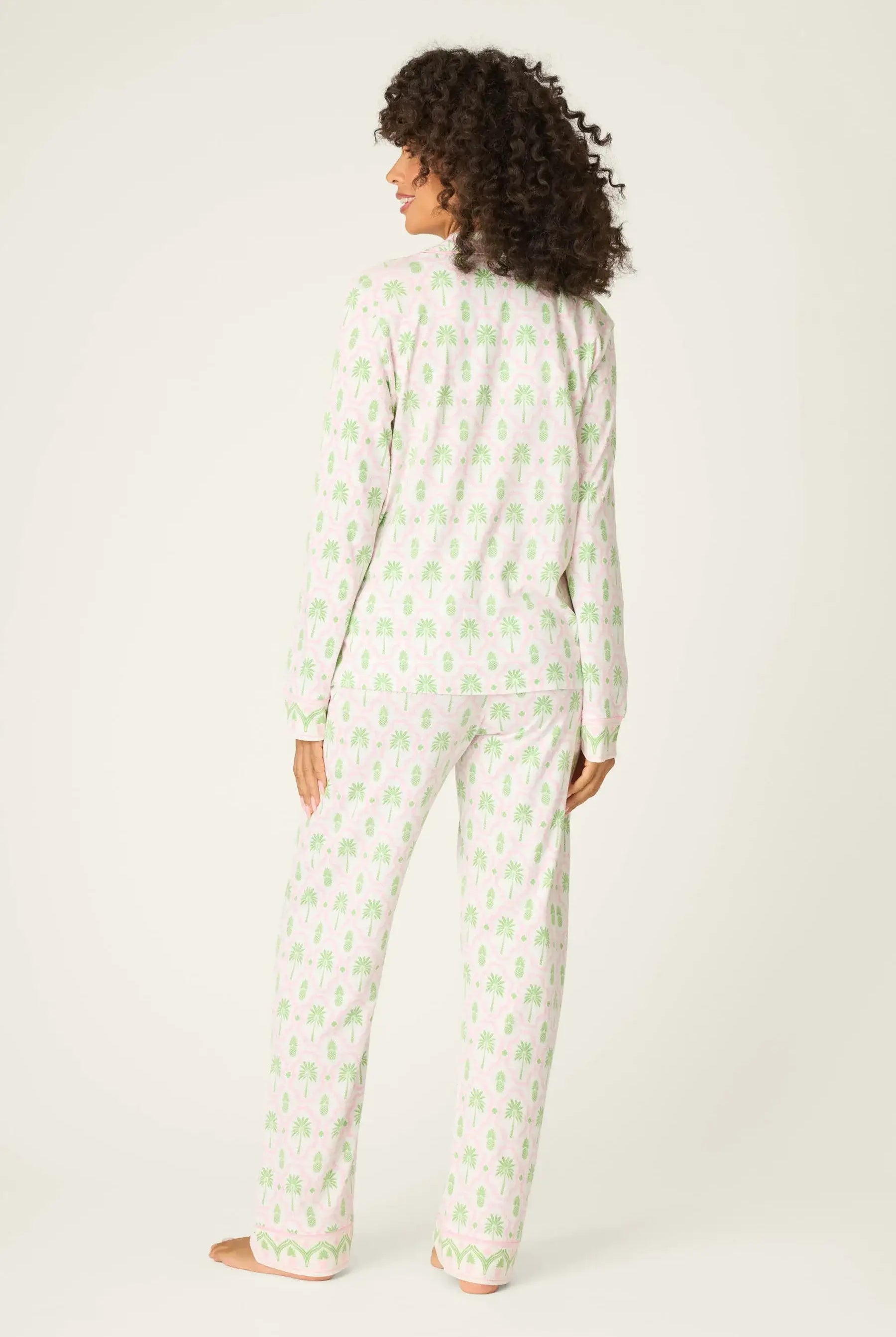 Playful Prints Cotton-Modal Long Sleeve Pajama Set by PJ Salvage in Island Time
