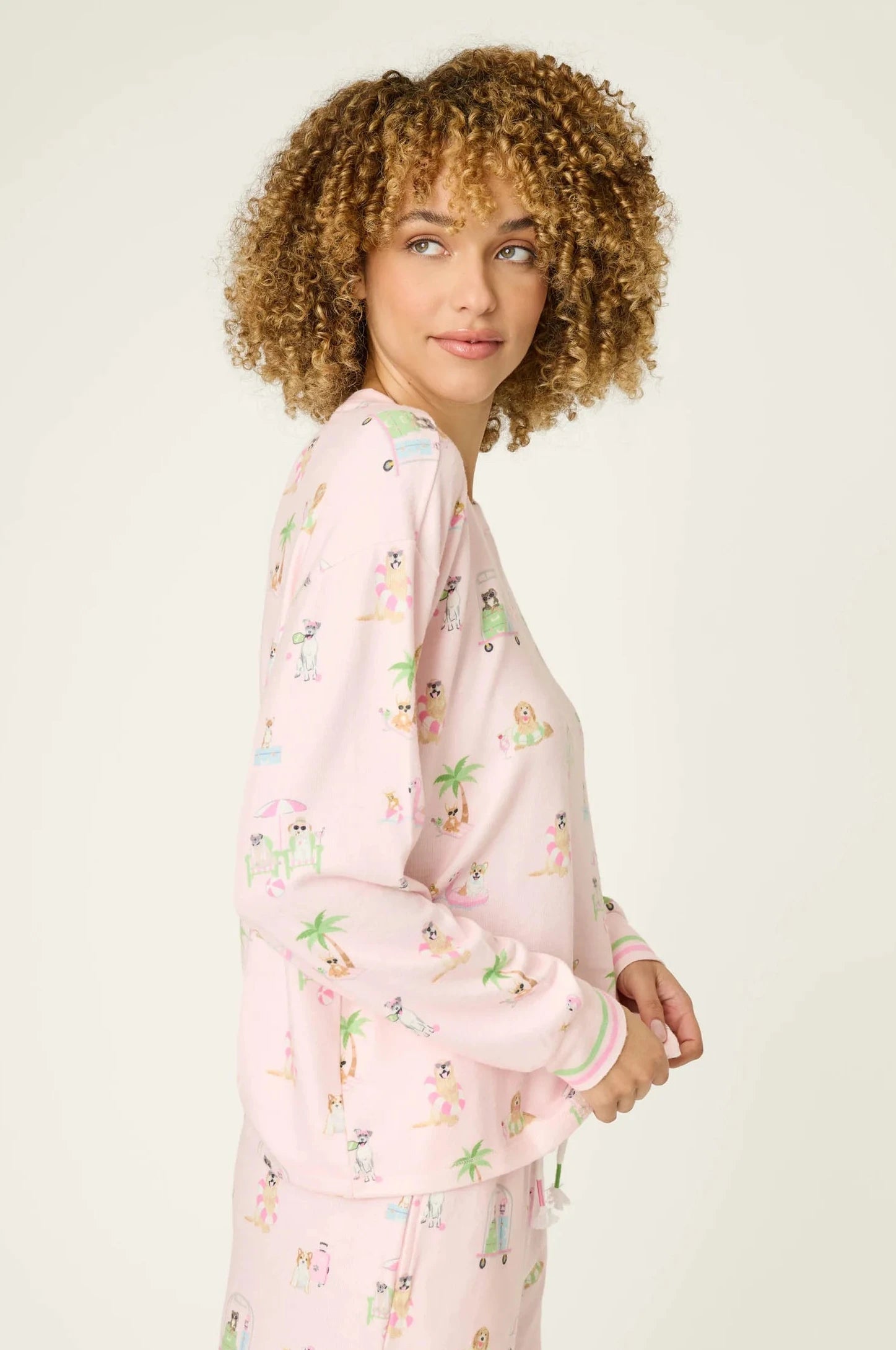 Pupcation Palms Sunnies & Sunshine Dog Print Jogger Set