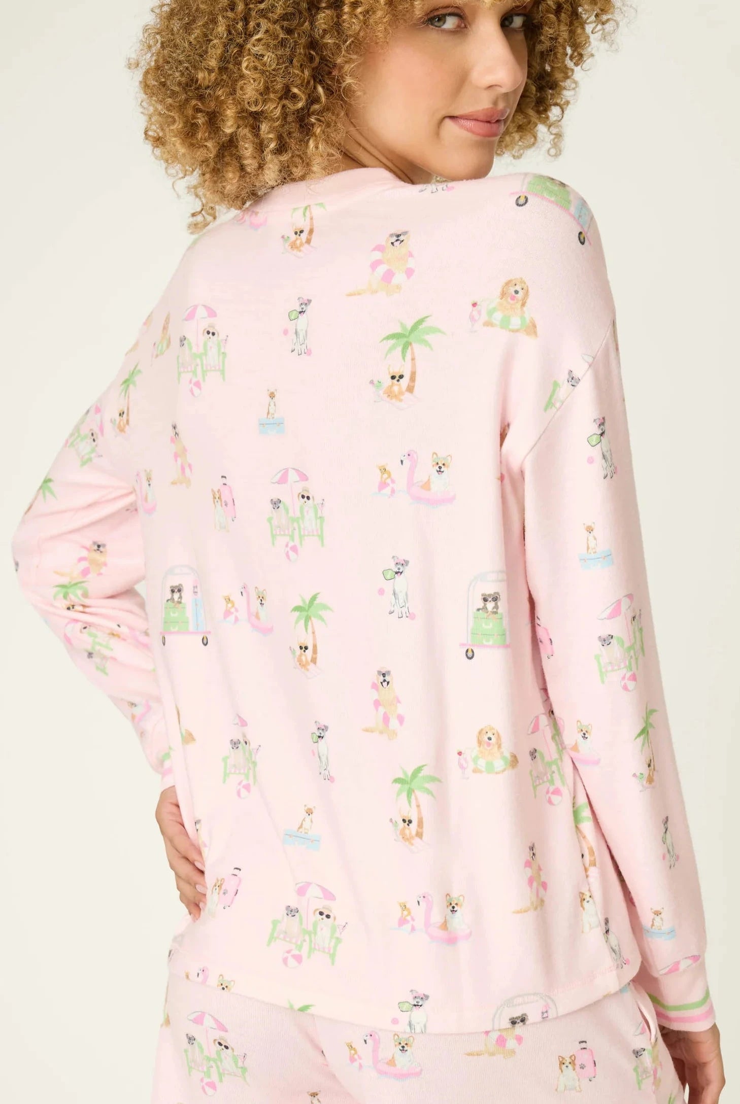 Pupcation Palms Sunnies & Sunshine Dog Print Jogger Set