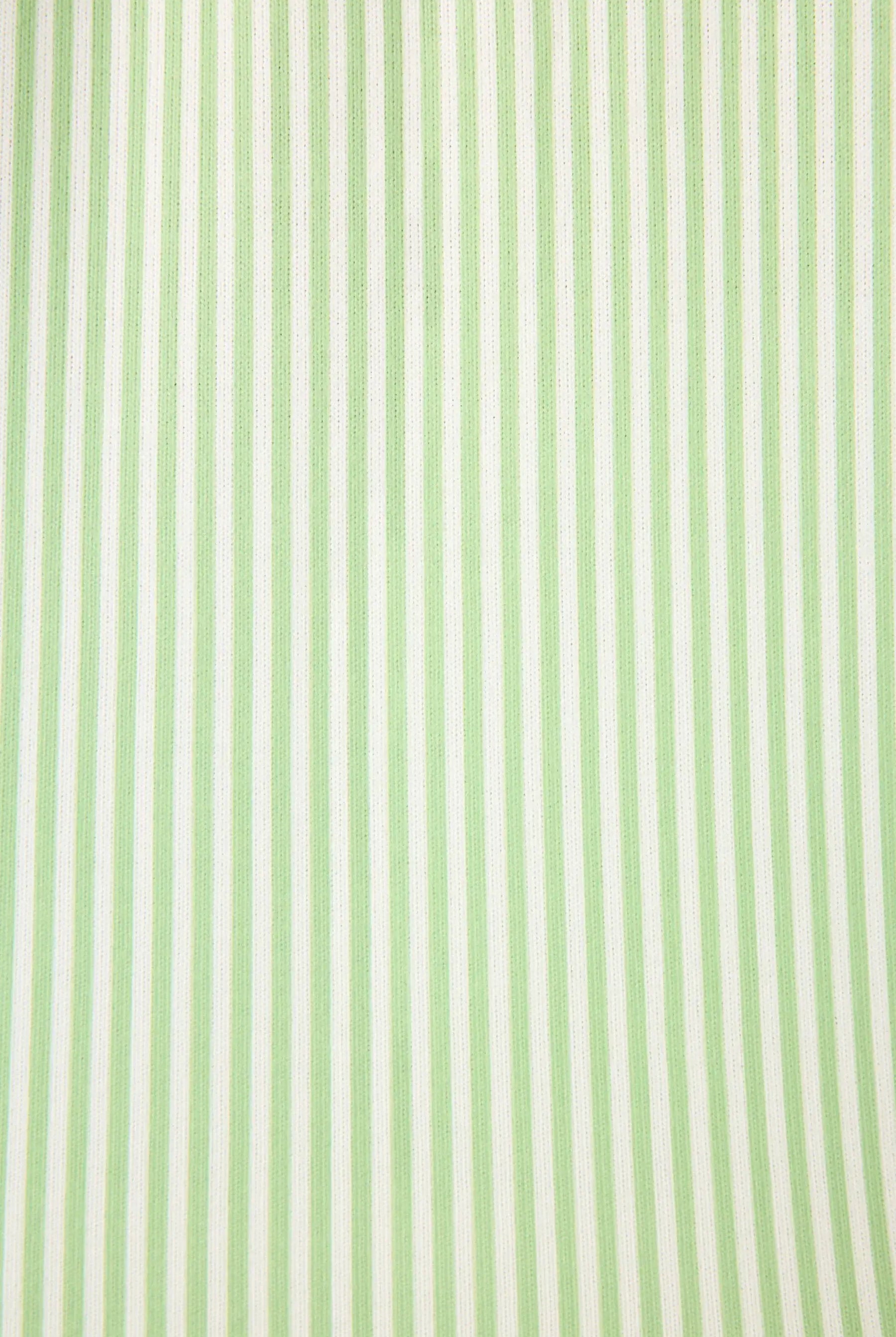 Pupcation Palms Vacay Mode Kiwi Stripe 3-Piece PJ Set PJ Salvage green and white striped fabric texture.