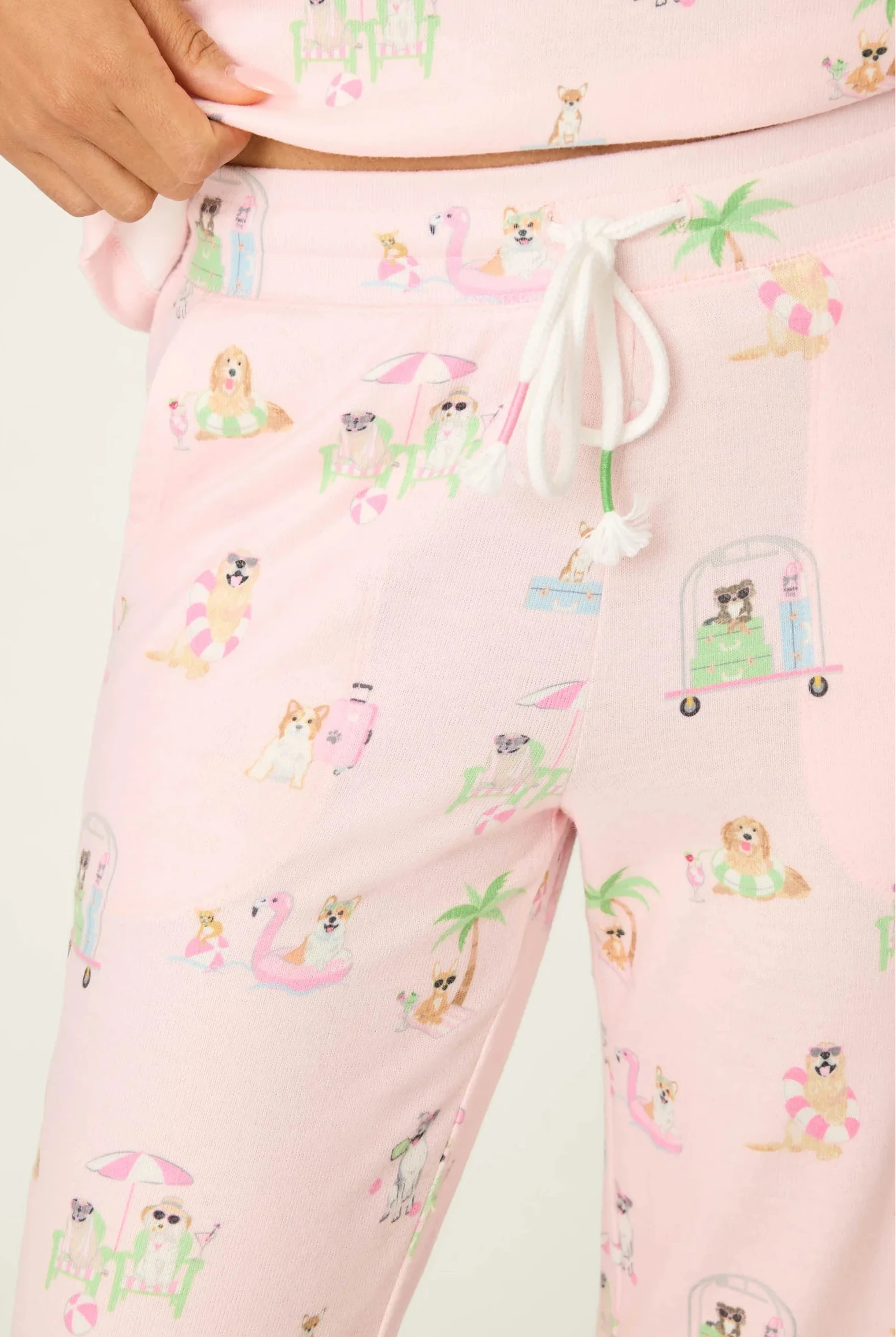 Pupcation Palms Sunnies & Sunshine Dog Print Jogger Set