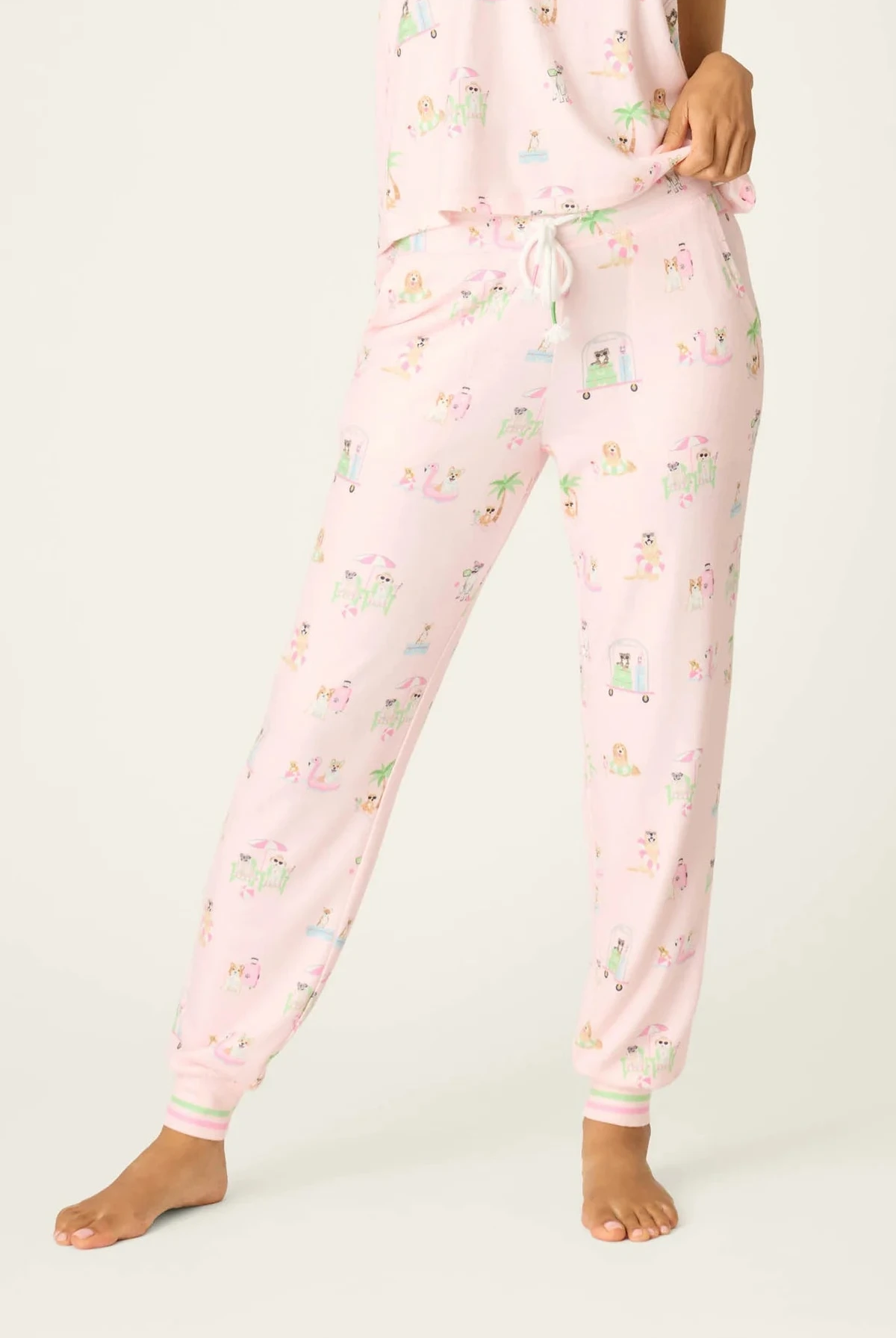 Pupcation Palms Sunnies & Sunshine Dog Print Jogger Set