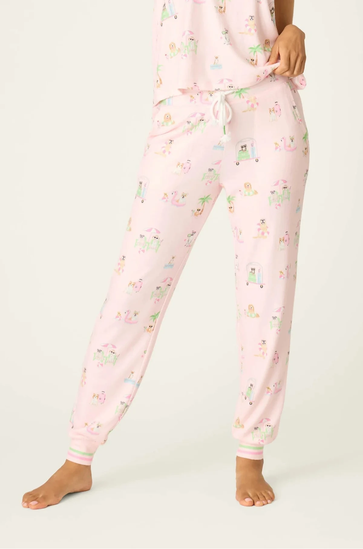 Pupcation Palms Sunnies & Sunshine Dog Print Jogger Set