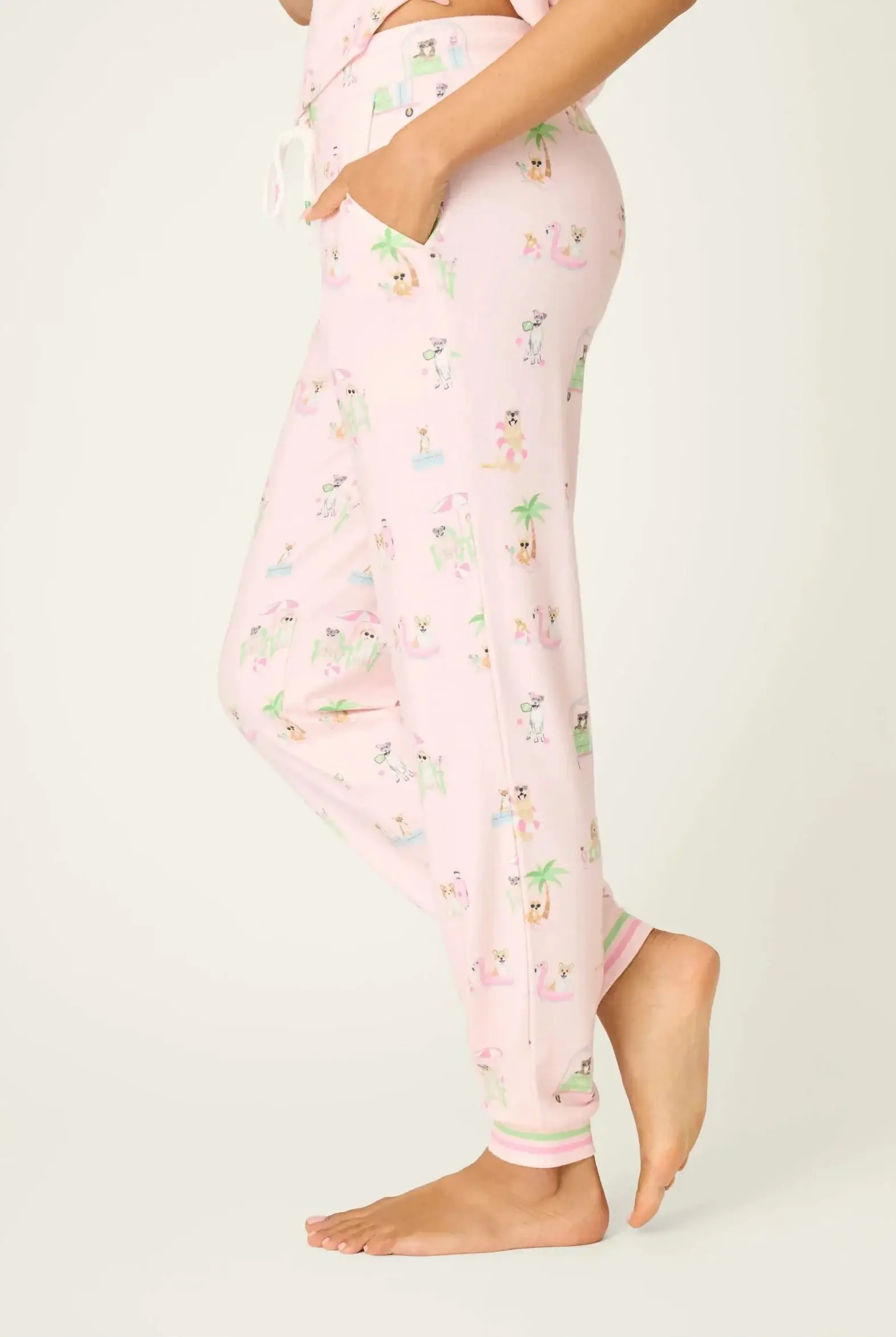 Pupcation Palms Sunnies & Sunshine Dog Print Jogger Set