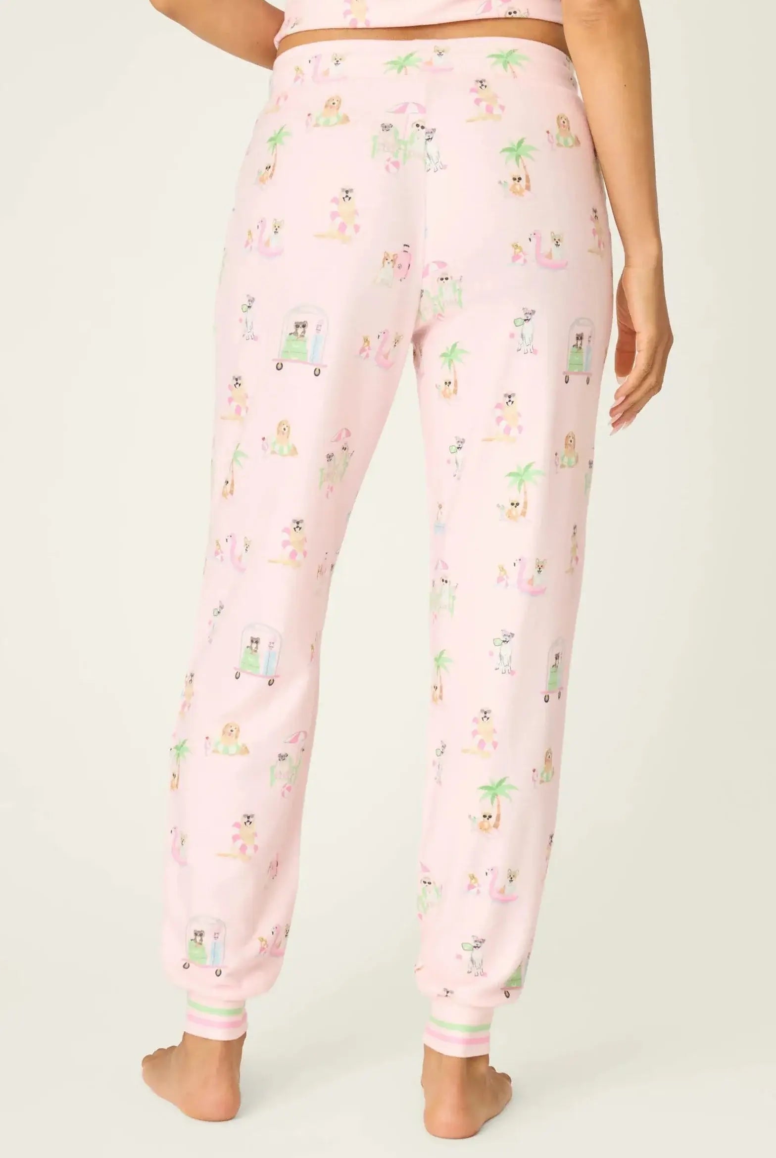 Pupcation Palms Sunnies & Sunshine Dog Print Jogger Set