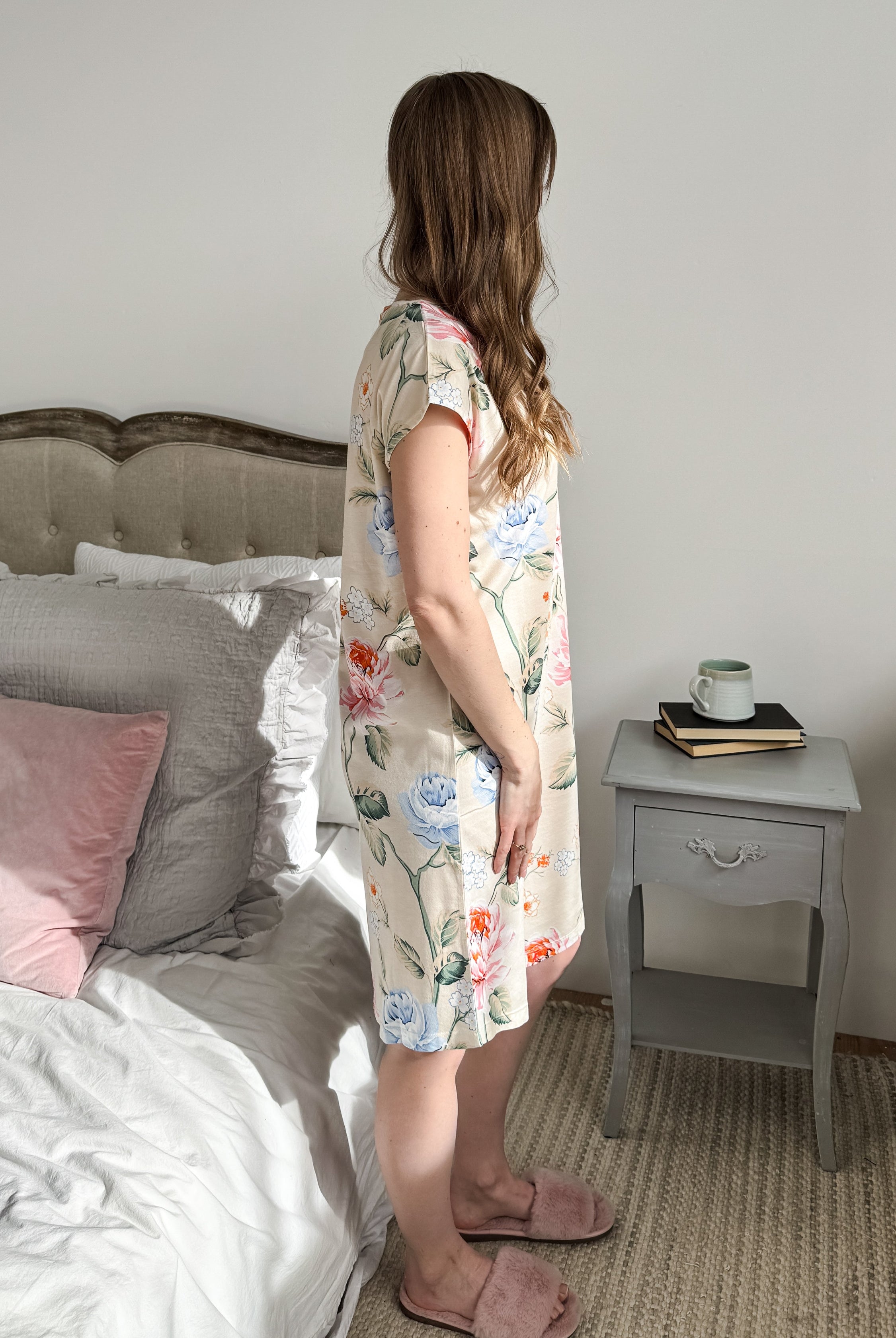 Ringella Peony Print Sleeveless Nightdress – Breathable, Floral, Stylish
