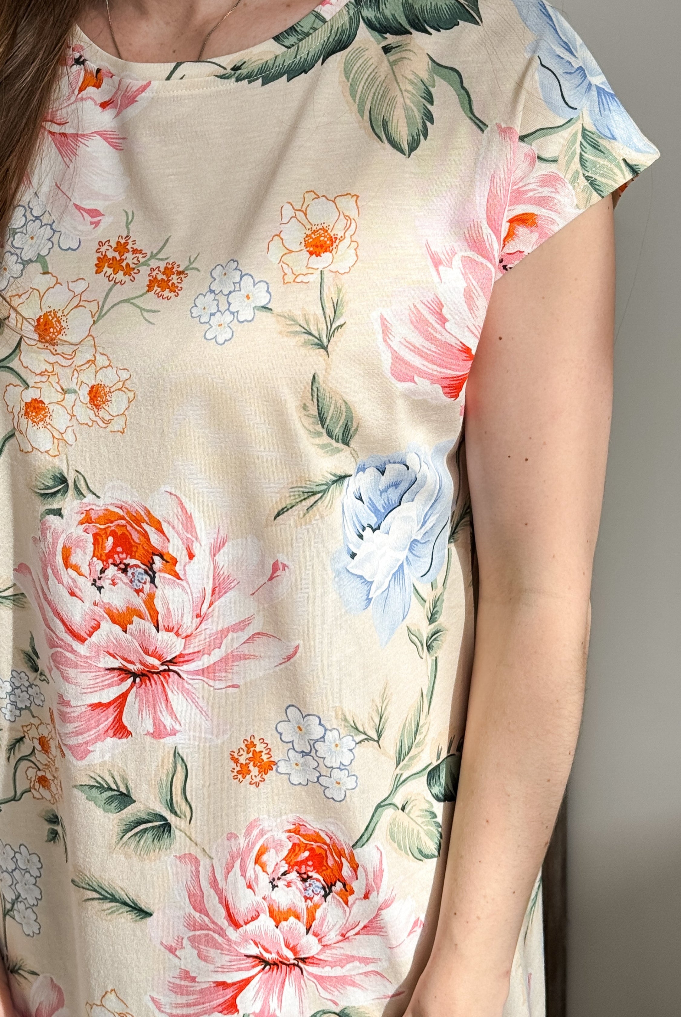 Ringella Peony Print Sleeveless Nightdress – Breathable, Floral, Stylish