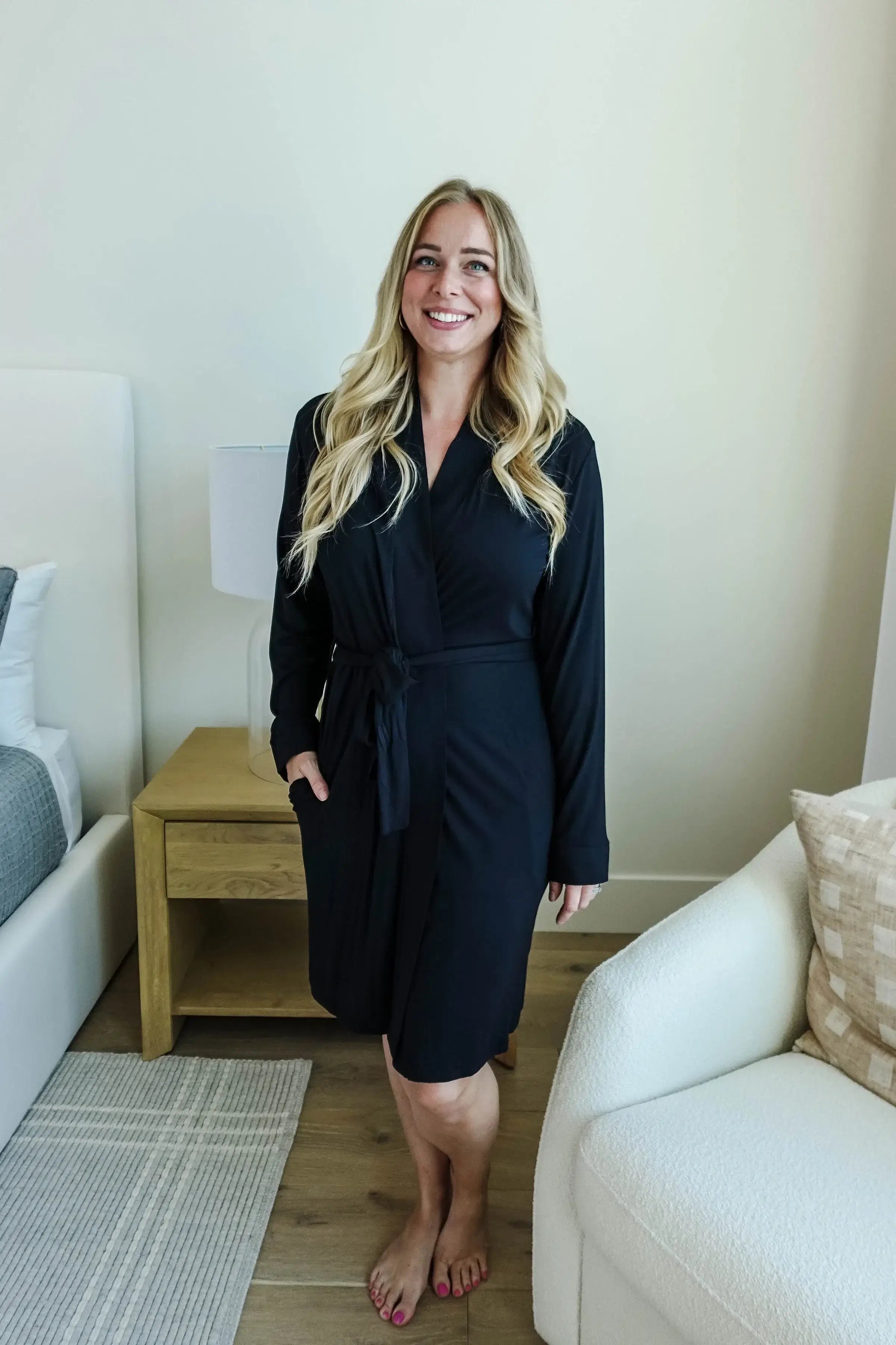 Black Beauty Breathable Short Bamboo Robe by Georgia Rylan