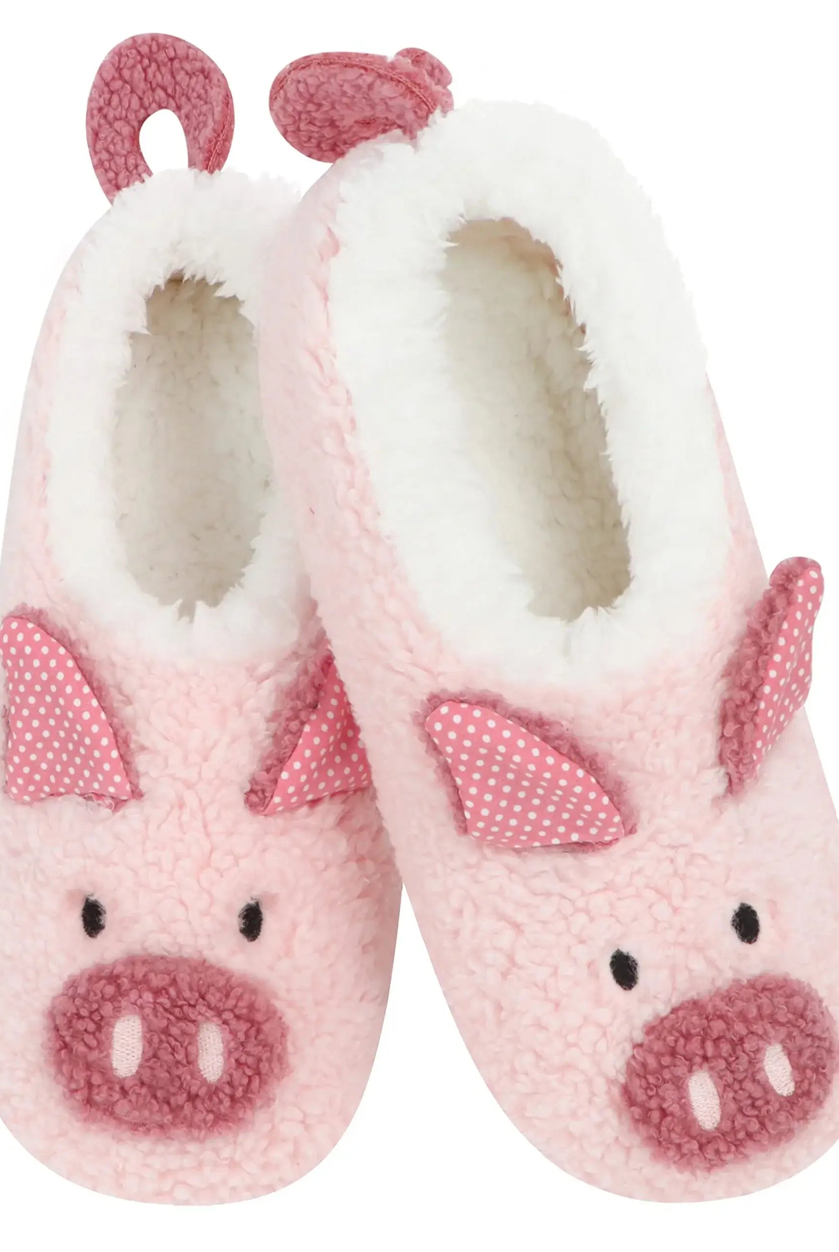 Barnyard Babes Sherpa Animal Slippers Snoozies Pink Pig