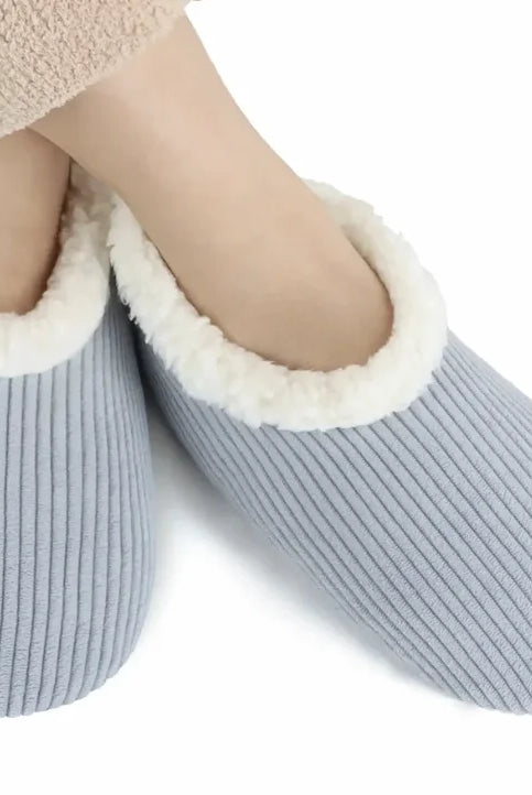 Snoozies Corduroy Memory Foam Plush Slippers ASHLEY BLUE — Cloud Nine Pajamas Edmonton