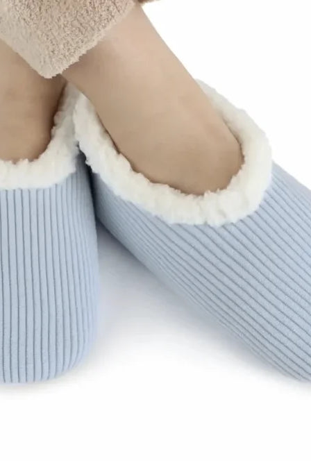 Snoozies Corduroy Memory Foam Plush Slippers BABY BLUE — Cloud Nine Pajamas
