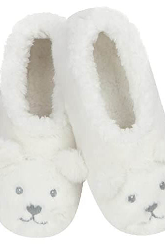 The Zoo Crew Fur Animals Slipper Socks Snoozies Polar Bear