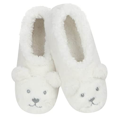 The Zoo Crew Fur Animals Slipper Socks Snoozies Polar Bear
