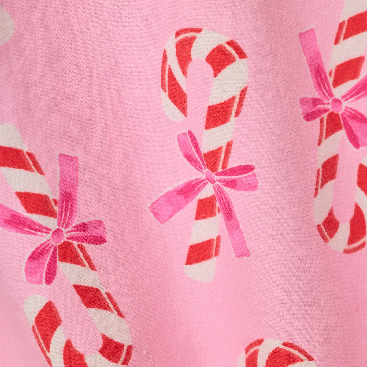 PJ Salvage Sweeter Than Sugar Baby Pink double-brushed flannel fabric swatch — Cloud Nine Pajamas