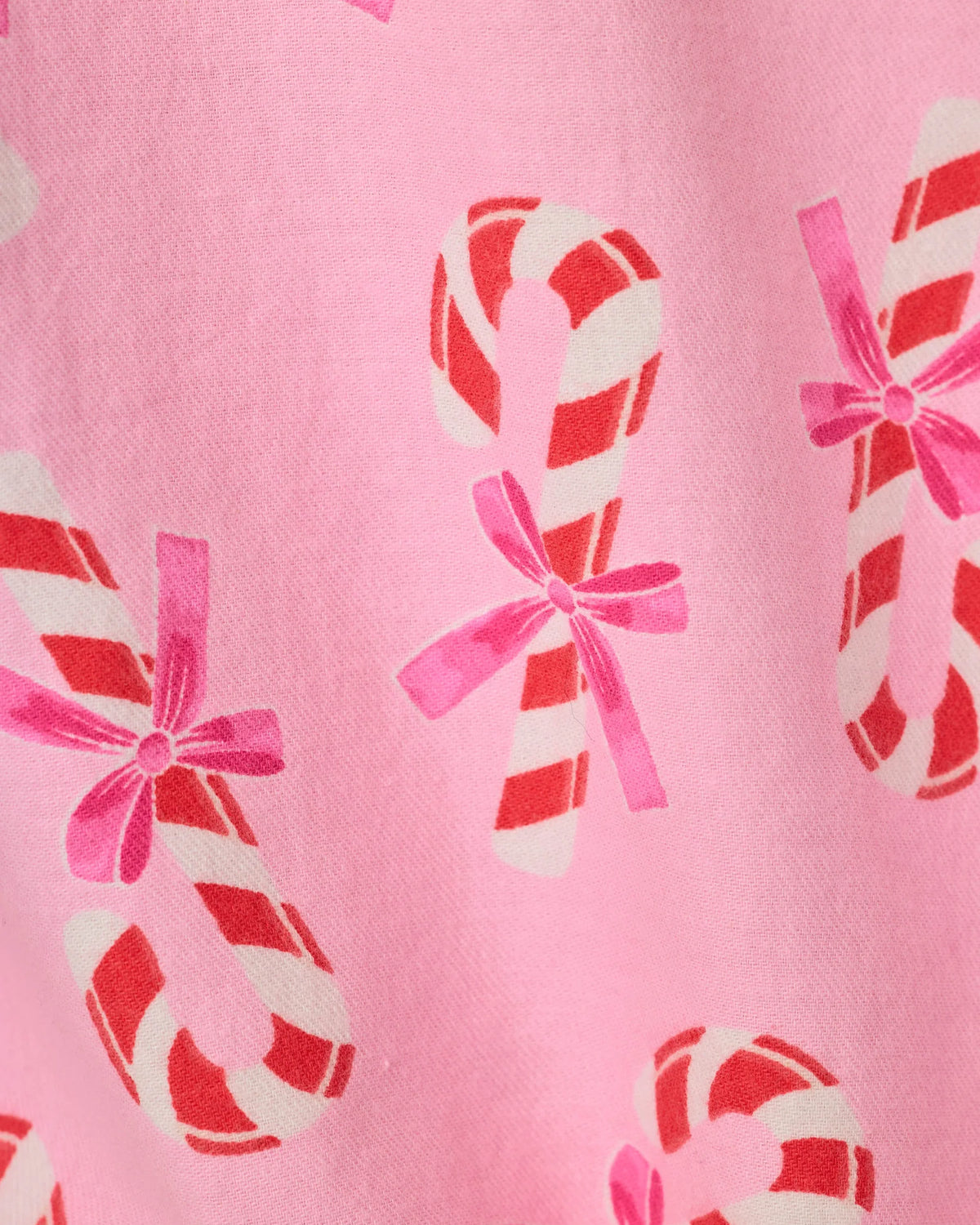PJ Salvage Sweeter Than Sugar Baby Pink double-brushed flannel fabric swatch — Cloud Nine Pajamas