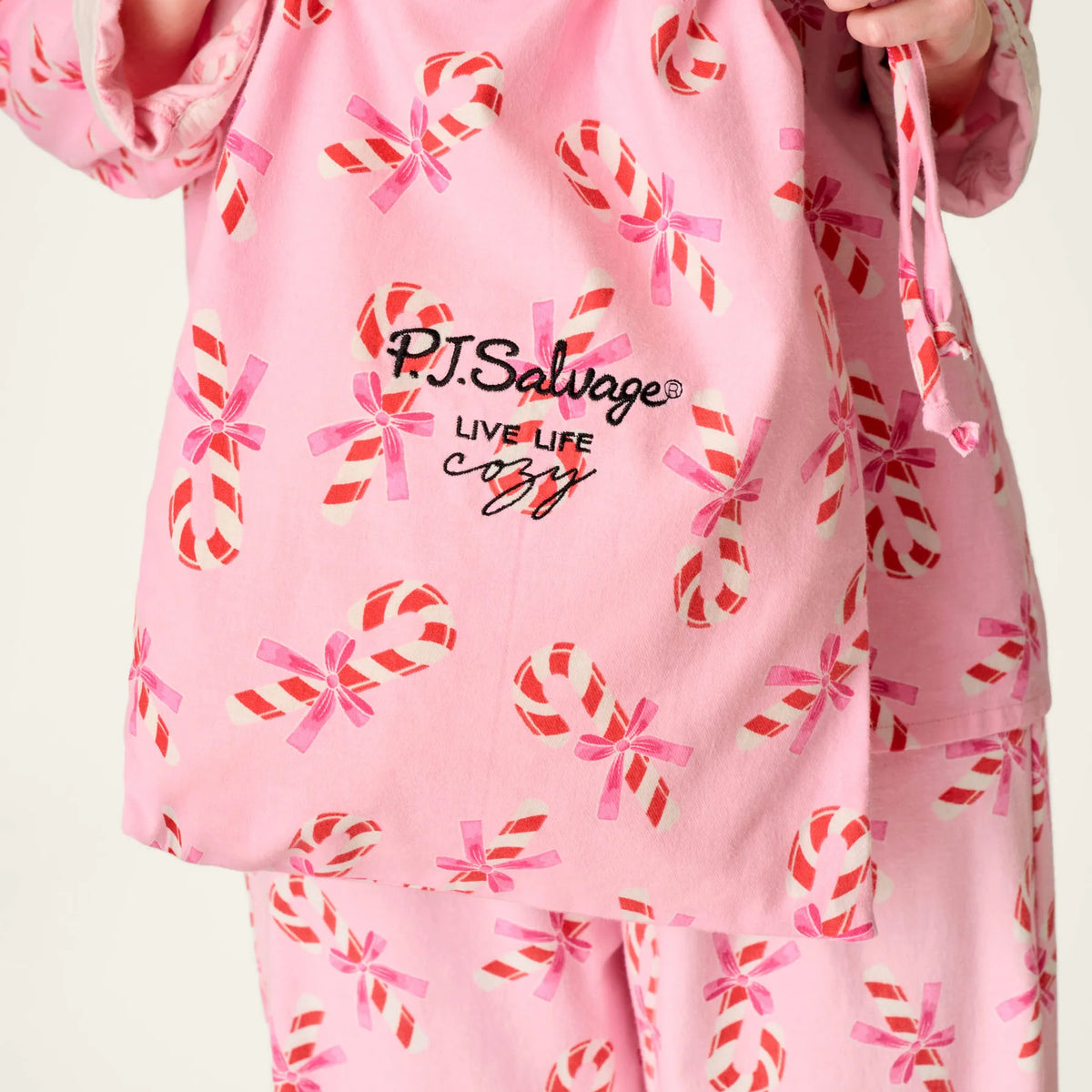PJ Salvage Sweeter Than Sugar Flannel Set matching bag detail — Cloud Nine Pajamas