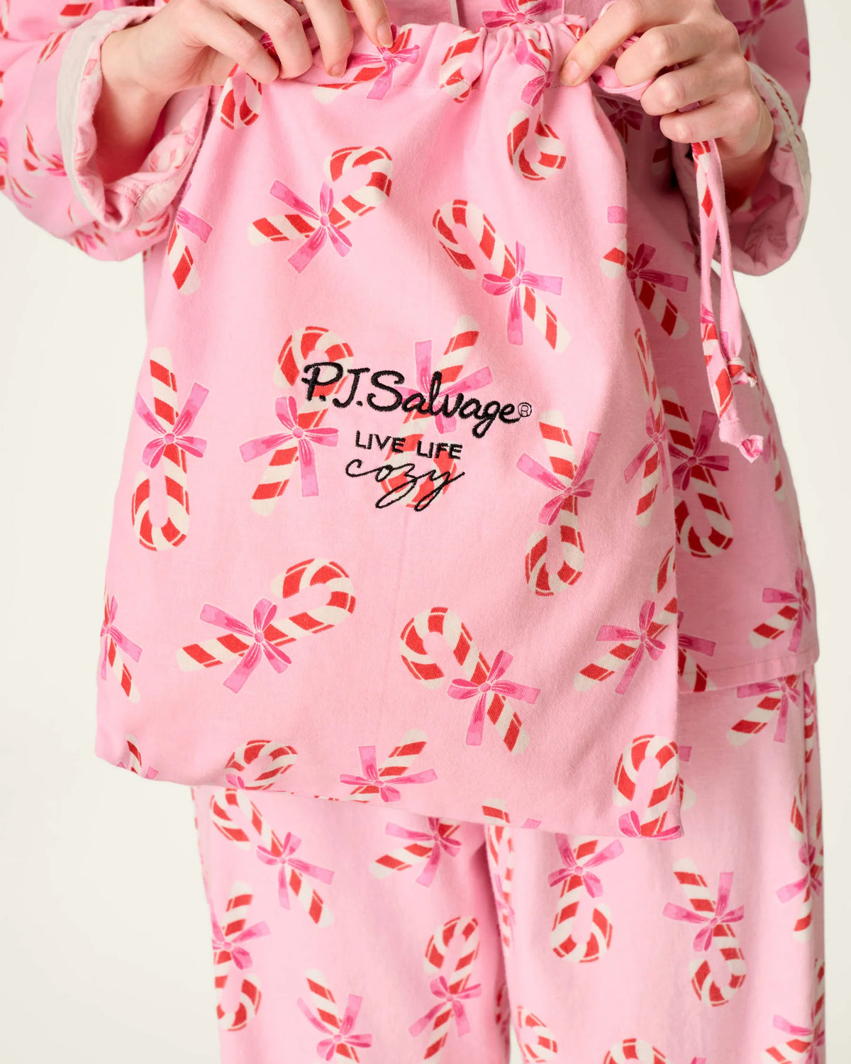 PJ Salvage Sweeter Than Sugar Flannel Set matching bag detail — Cloud Nine Pajamas