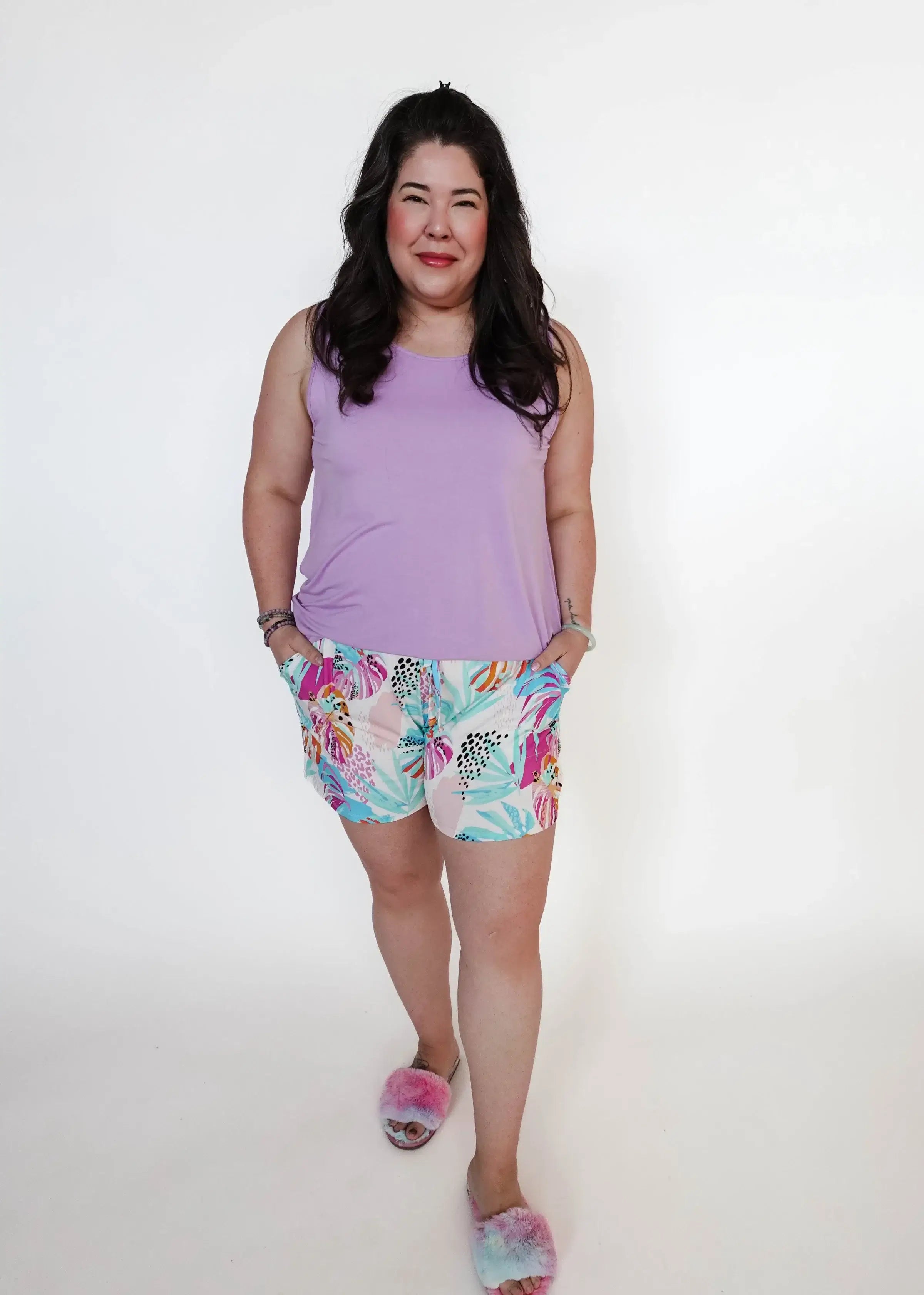 Tank & Short PJ Set - Bamboo | Lilac/Island Breeze GEORGIA RYLAN