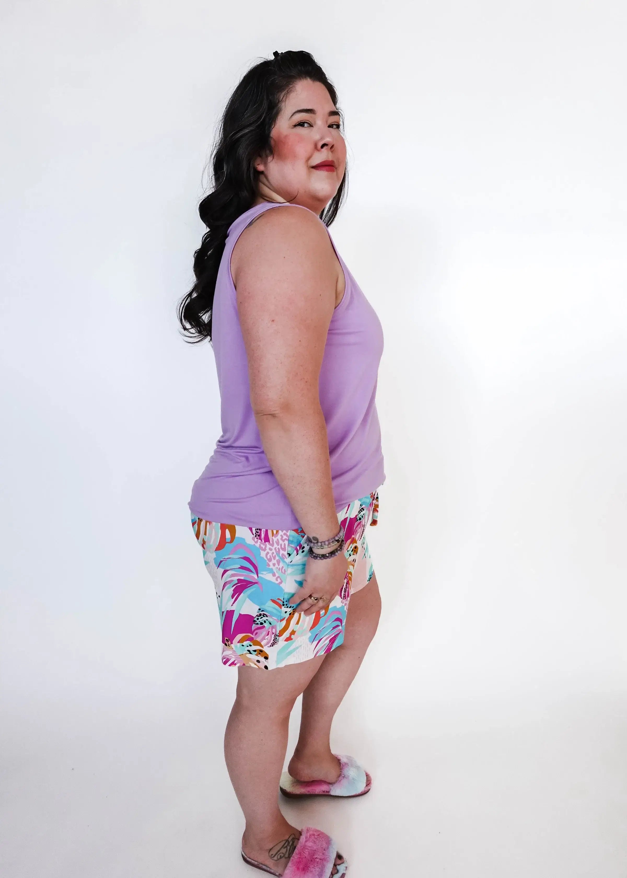 Tank & Short PJ Set - Bamboo | Lilac/Island Breeze GEORGIA RYLAN