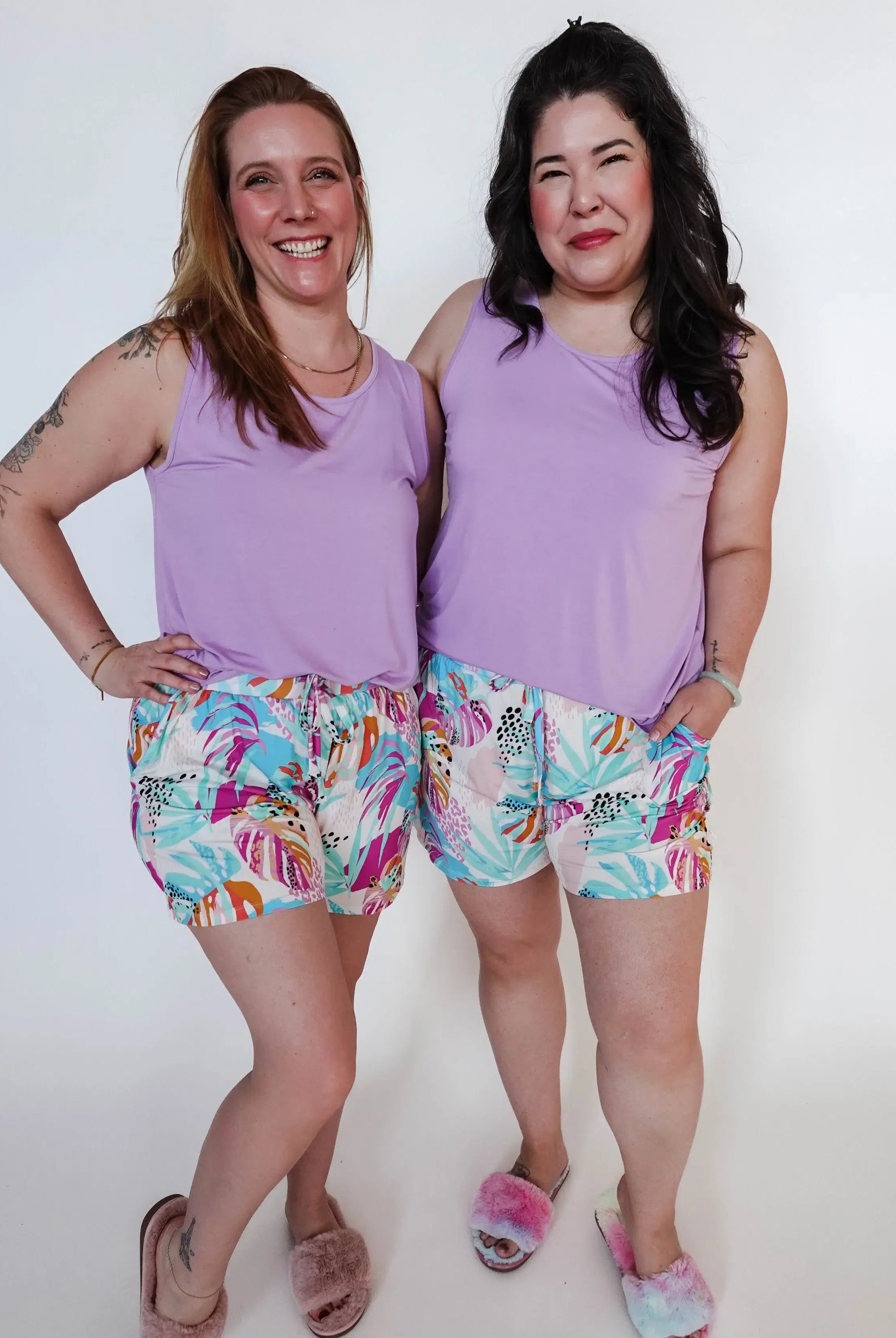 Tank & Short PJ Set - Bamboo | Lilac/Island Breeze GEORGIA RYLAN