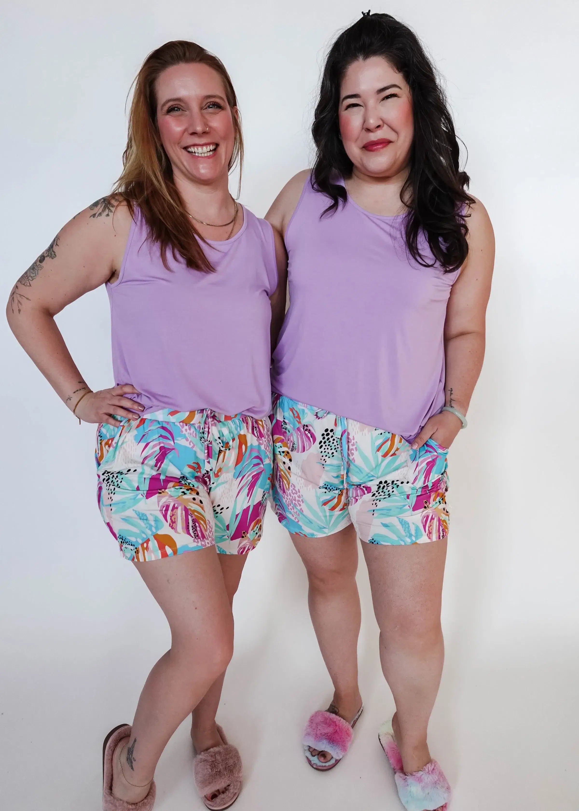 Tank & Short PJ Set - Bamboo | Lilac/Island Breeze GEORGIA RYLAN