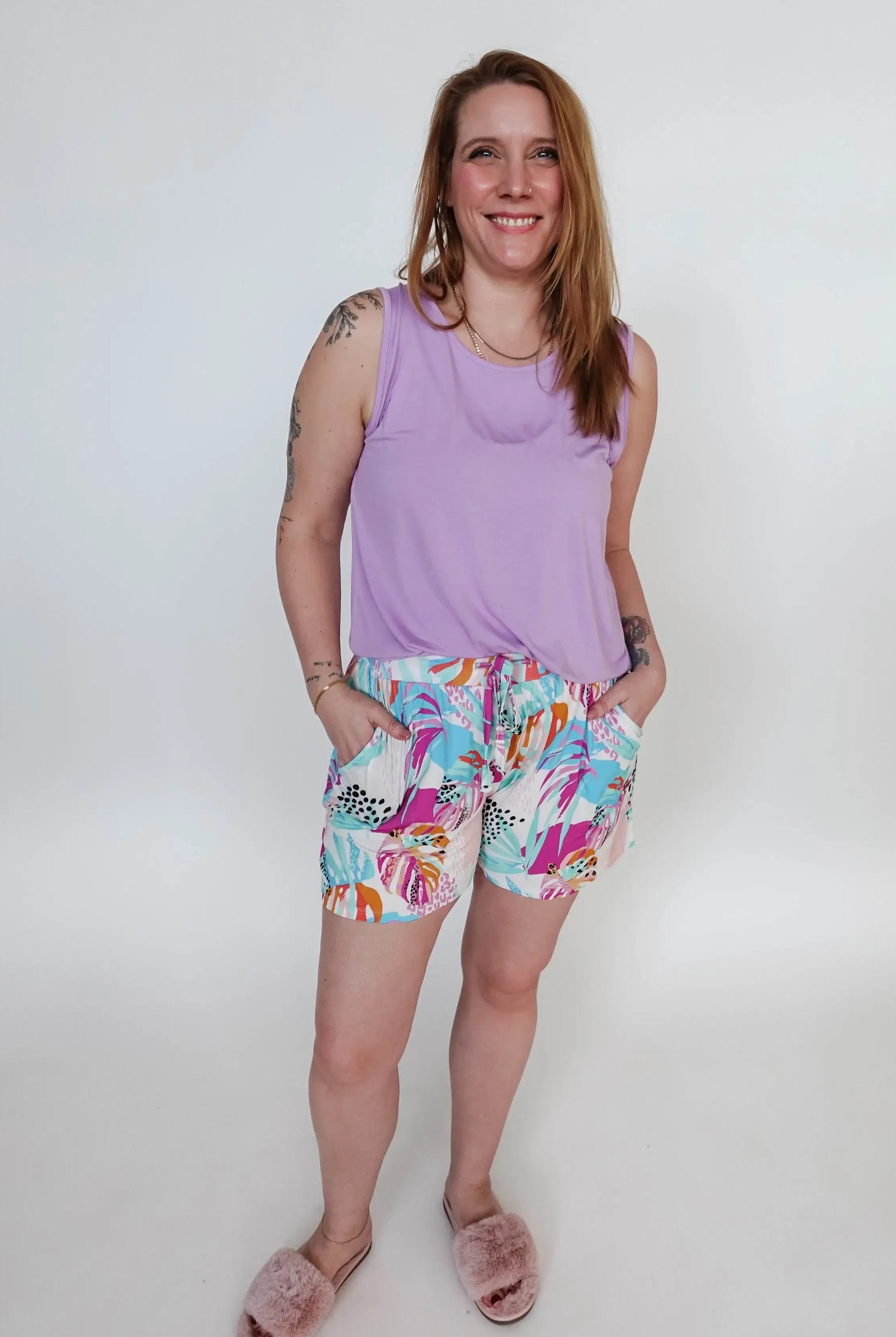 Tank & Short PJ Set - Bamboo | Lilac/Island Breeze GEORGIA RYLAN
