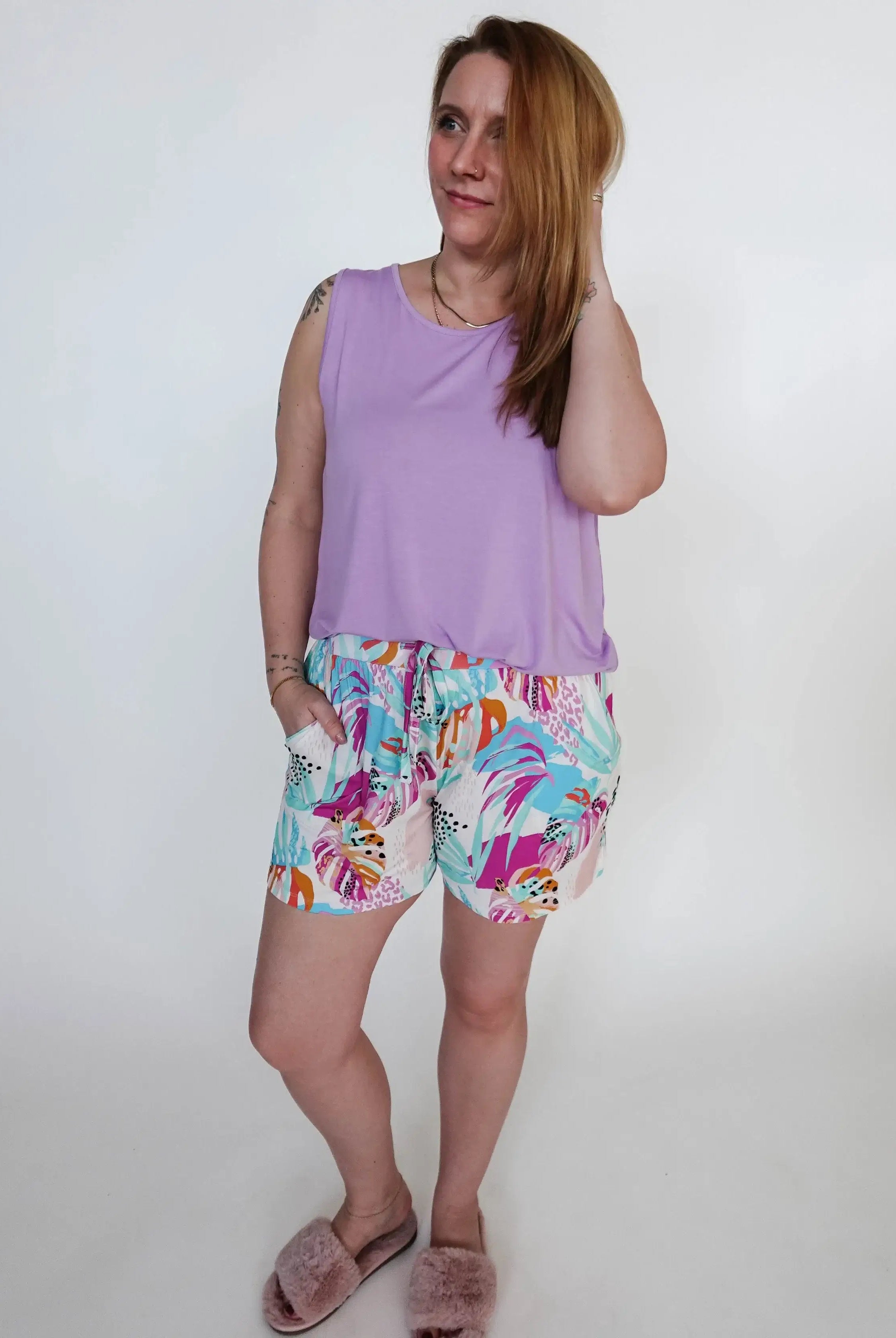 Tank & Short PJ Set - Bamboo | Lilac/Island Breeze GEORGIA RYLAN